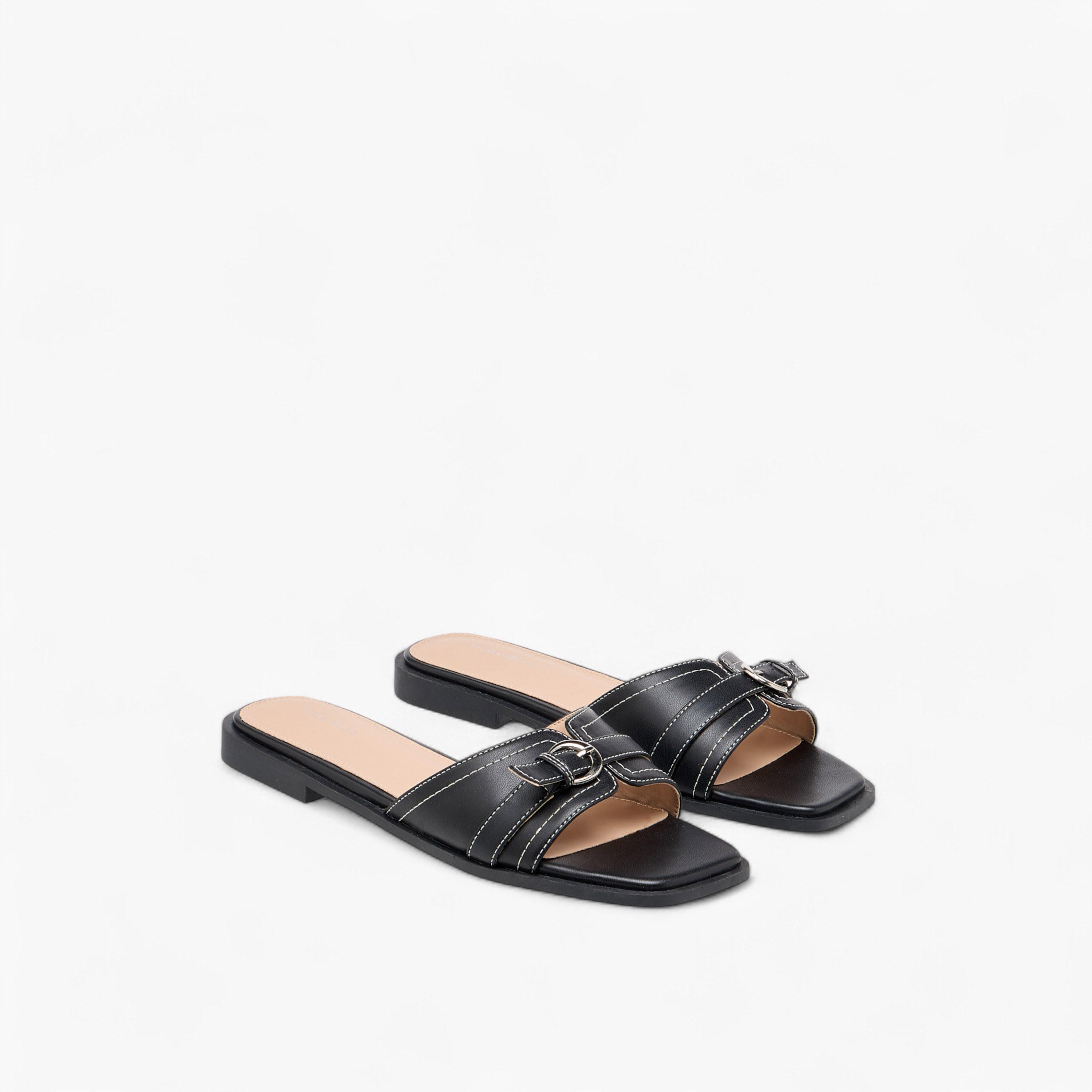 Flora Bella Buckle Accent Slip-On Flat Sandals-women-shoes-flats-sandals-image-1