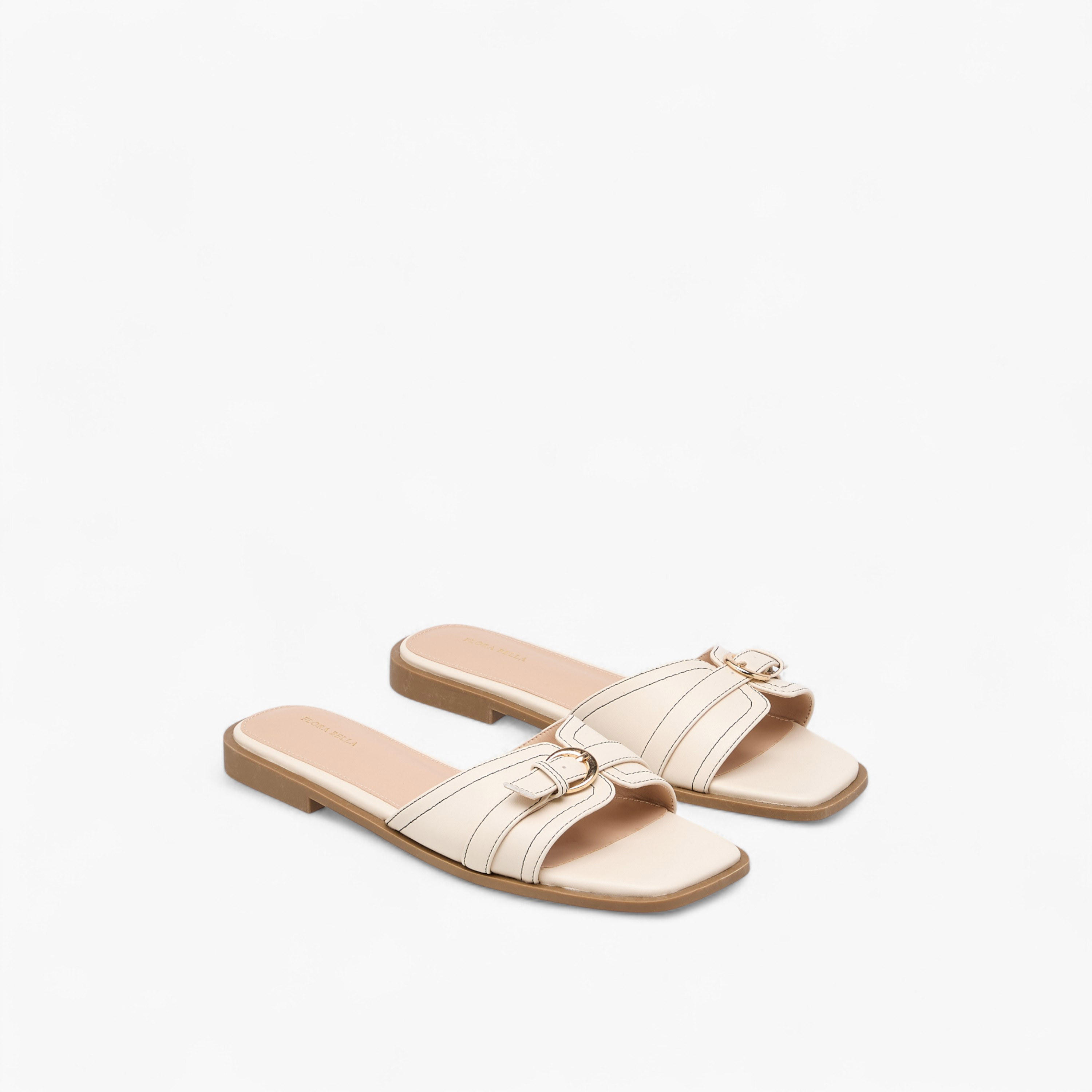Flora Bella Buckle Accent Slip-On Flat Sandals-women-shoes-flats-sandals-image-1