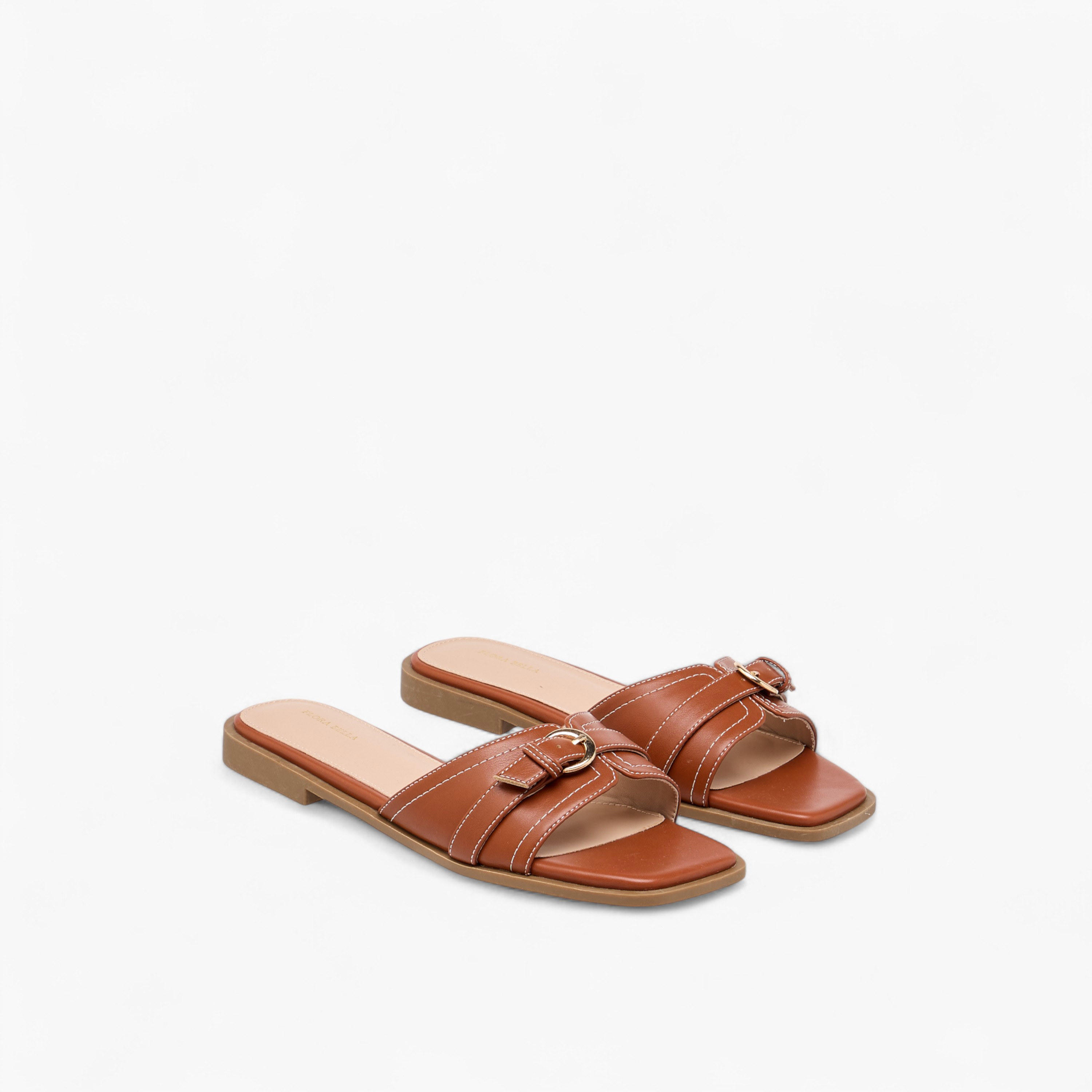 Flora Bella Buckle Accent Slip-On Flat Sandals-women-shoes-flats-sandals-image-1
