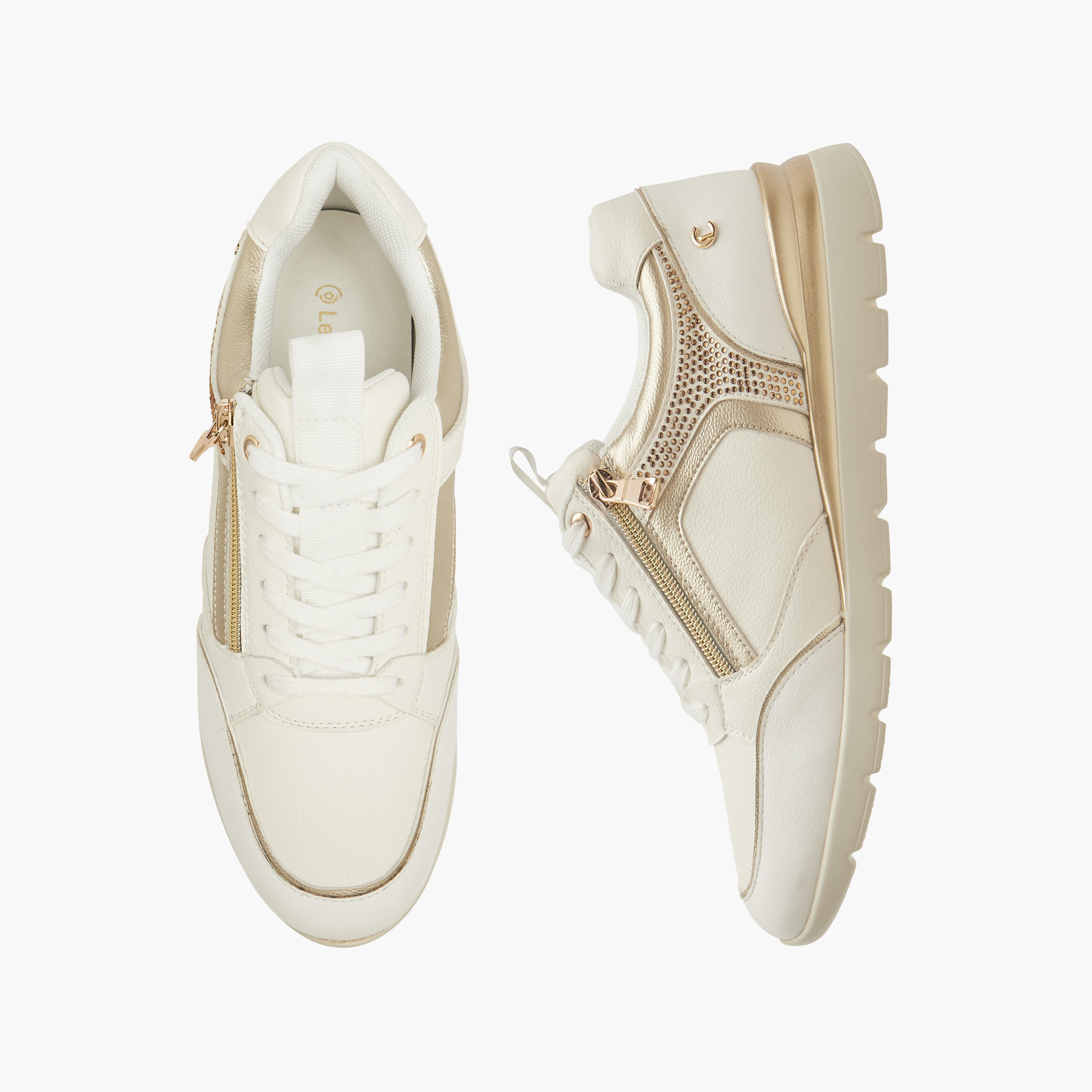 Le Confort Panelled Comfort Sneakers with Lace-Up Closure and Wedge Heels-women-shoes-sneakers-image-1