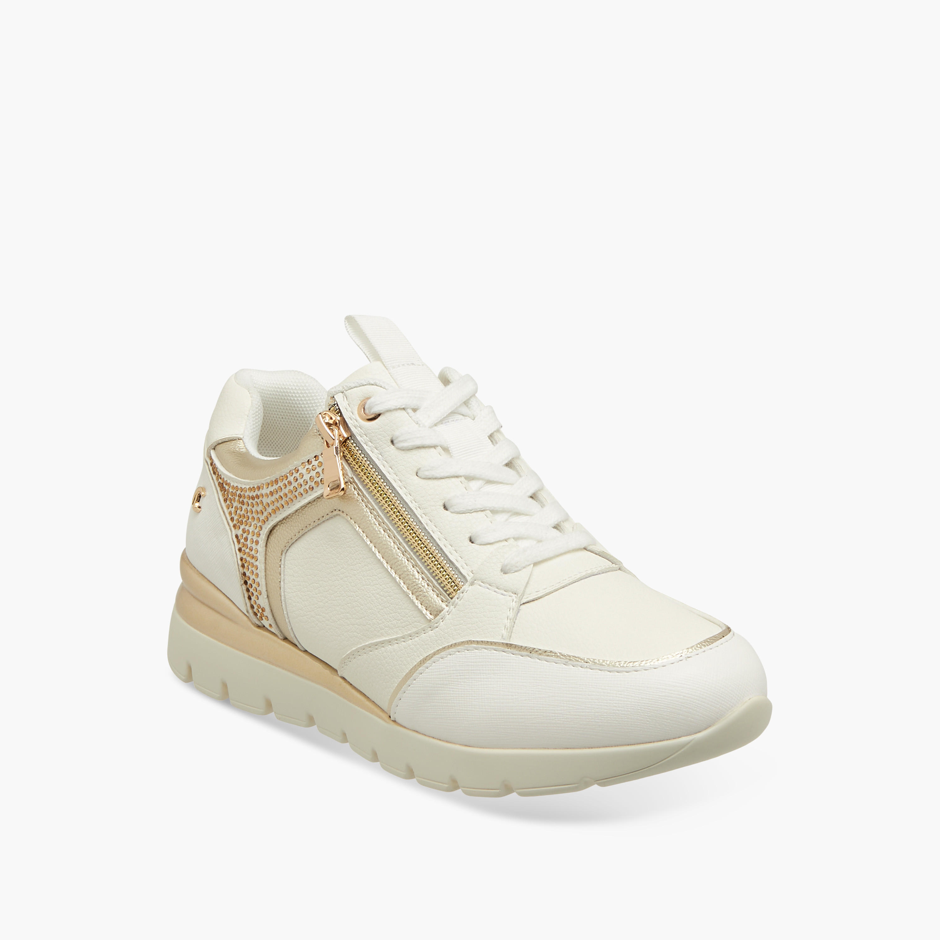 Le Confort Panelled Comfort Sneakers with Lace-Up Closure and Wedge Heels-women-shoes-sneakers-image-2