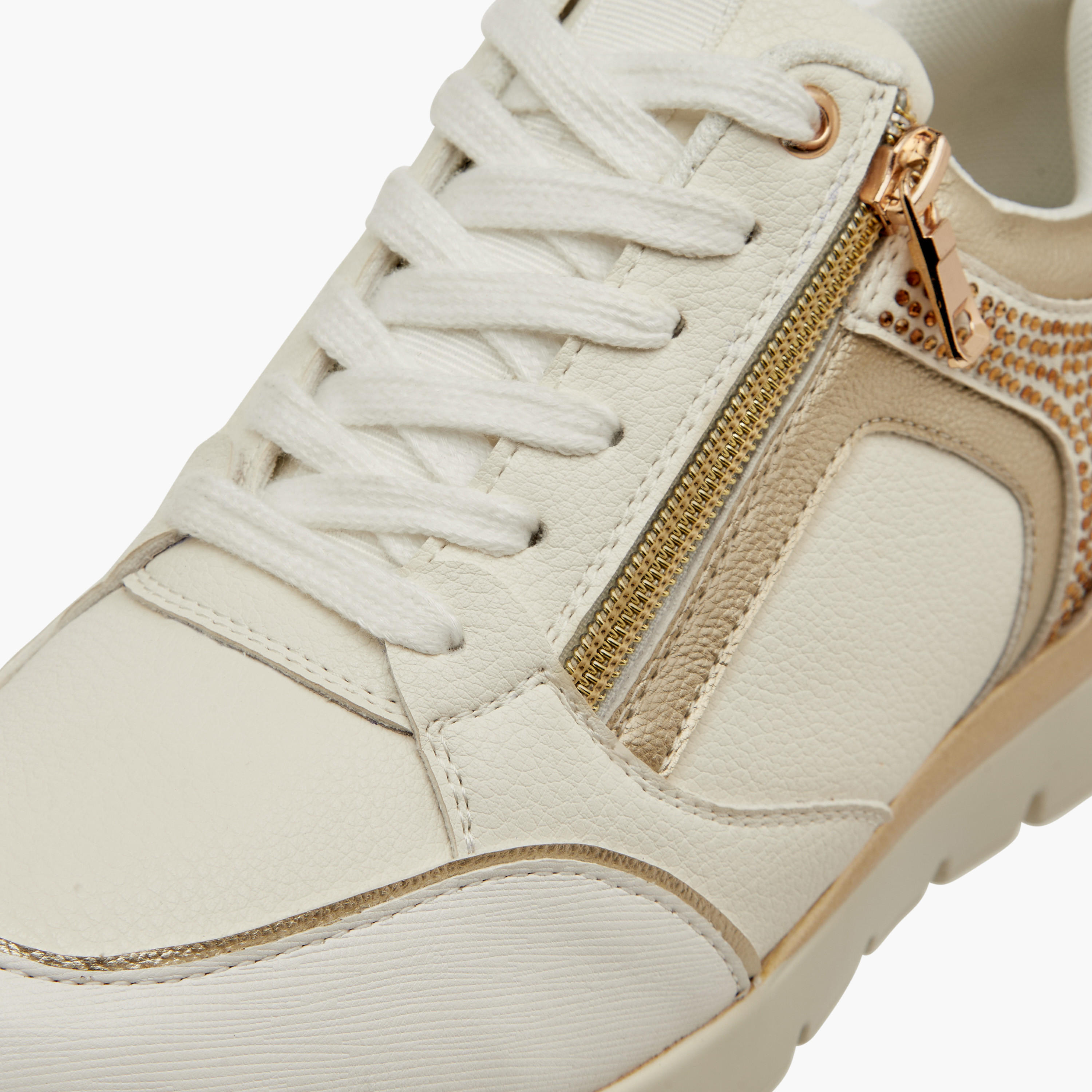 Le Confort Panelled Comfort Sneakers with Lace-Up Closure and Wedge Heels-women-shoes-sneakers-image-4