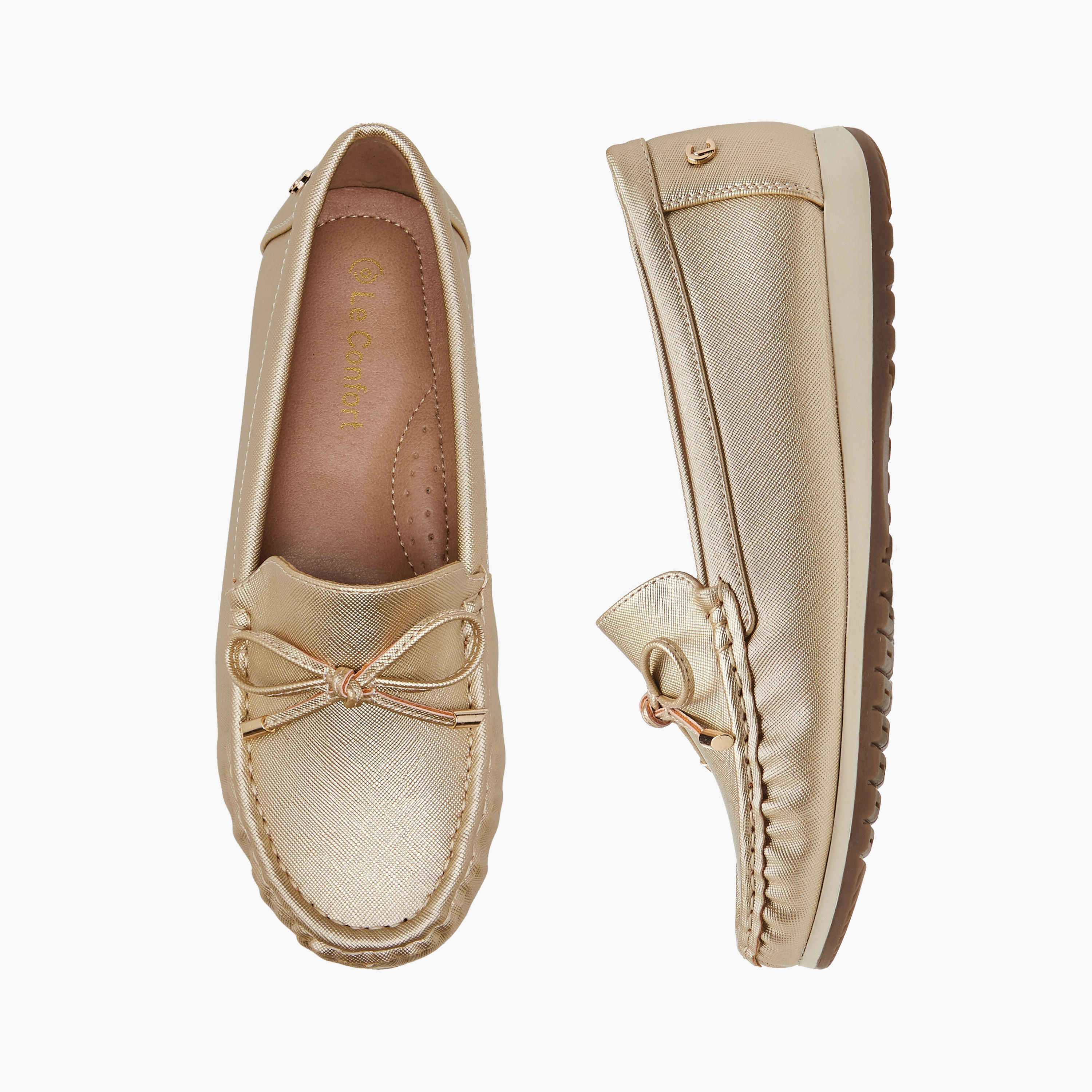 Le Confort Bow Detail Slip-On Comfort Moccasins-women-shoes-loafersandmoccasins-image-1