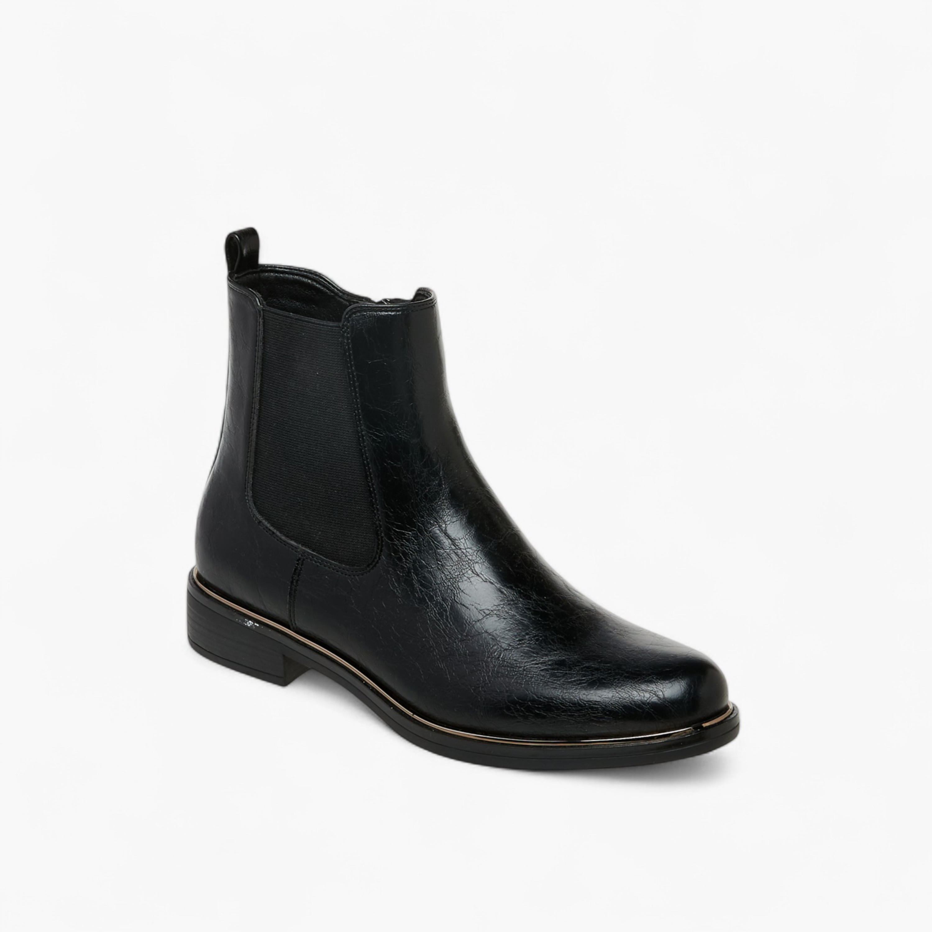 Celeste Women's Solid Ankle Boots with Zip Closure and Pull Tabs-women-shoes-boots-image-2