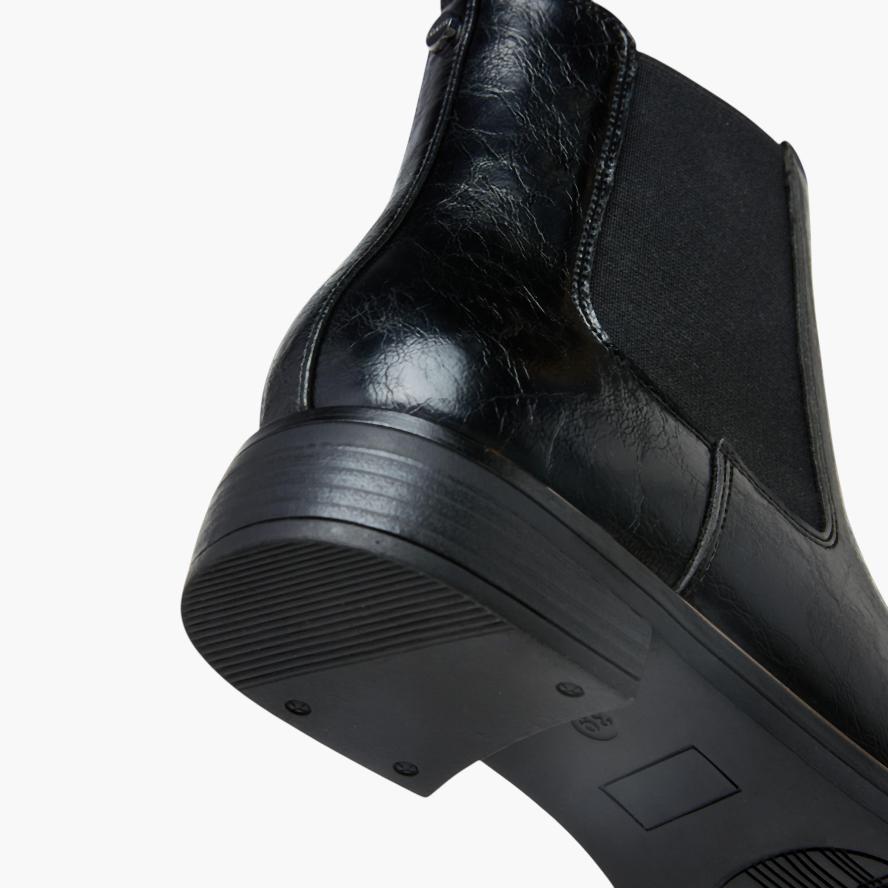 Celeste Women's Solid Ankle Boots with Zip Closure and Pull Tabs-women-shoes-boots-image-6