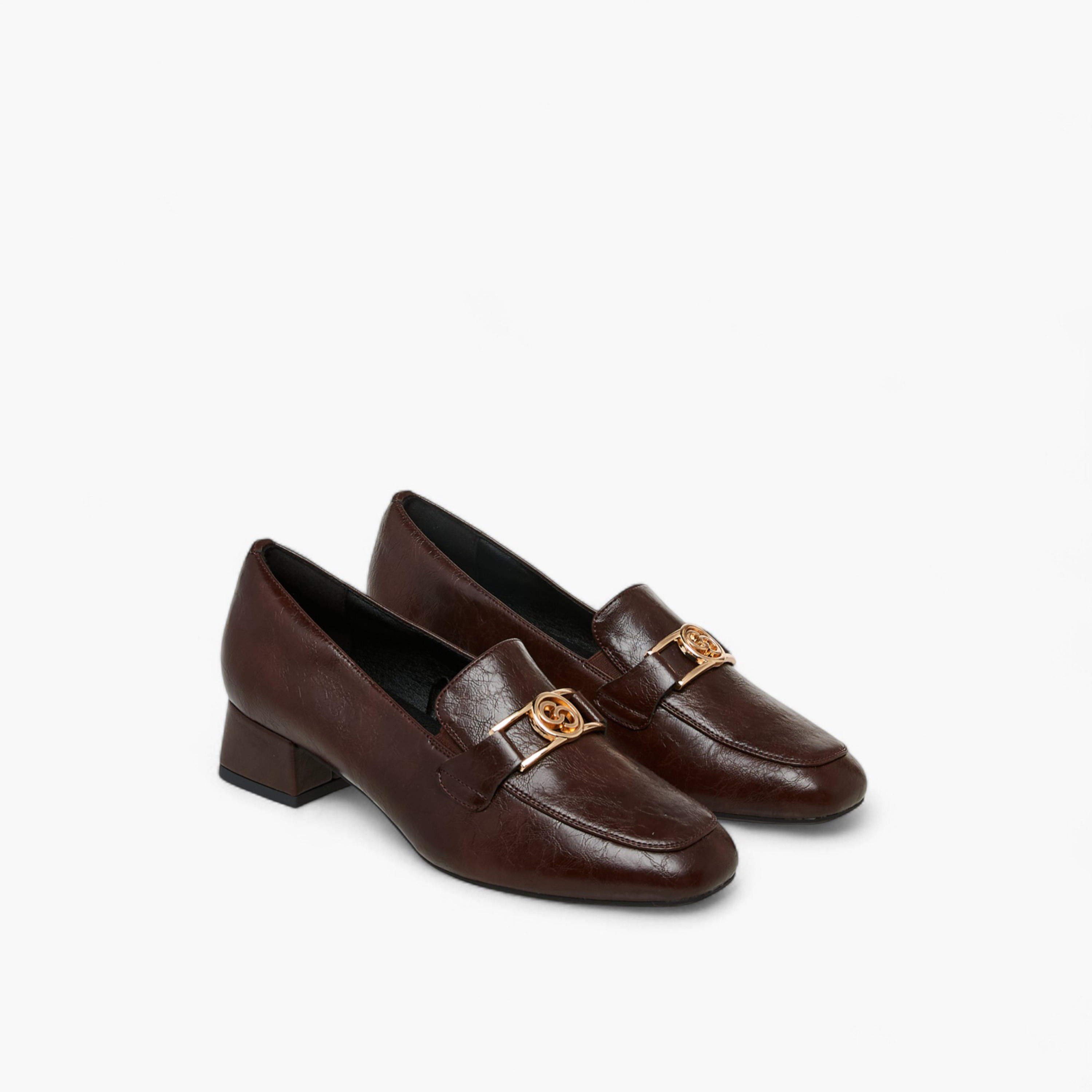 Celeste Women's Metal Accent Slip-On Loafers with Block Heels-women-shoes-loafersandmoccasins-image-1
