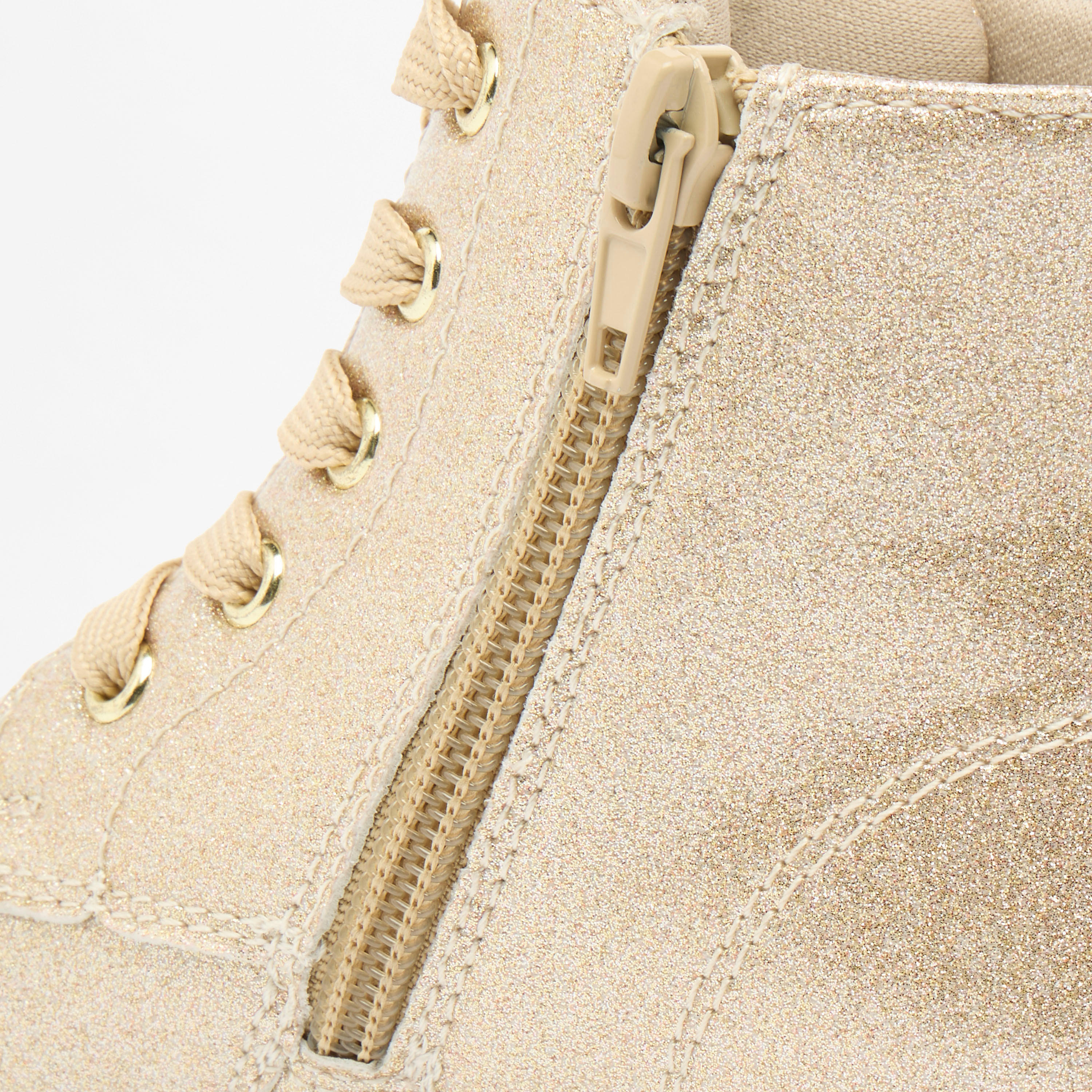 Flora Bella Glitter Textured High Cut Boots with Lace Detail and Zip Closure-girls-shoes-boots-image-6
