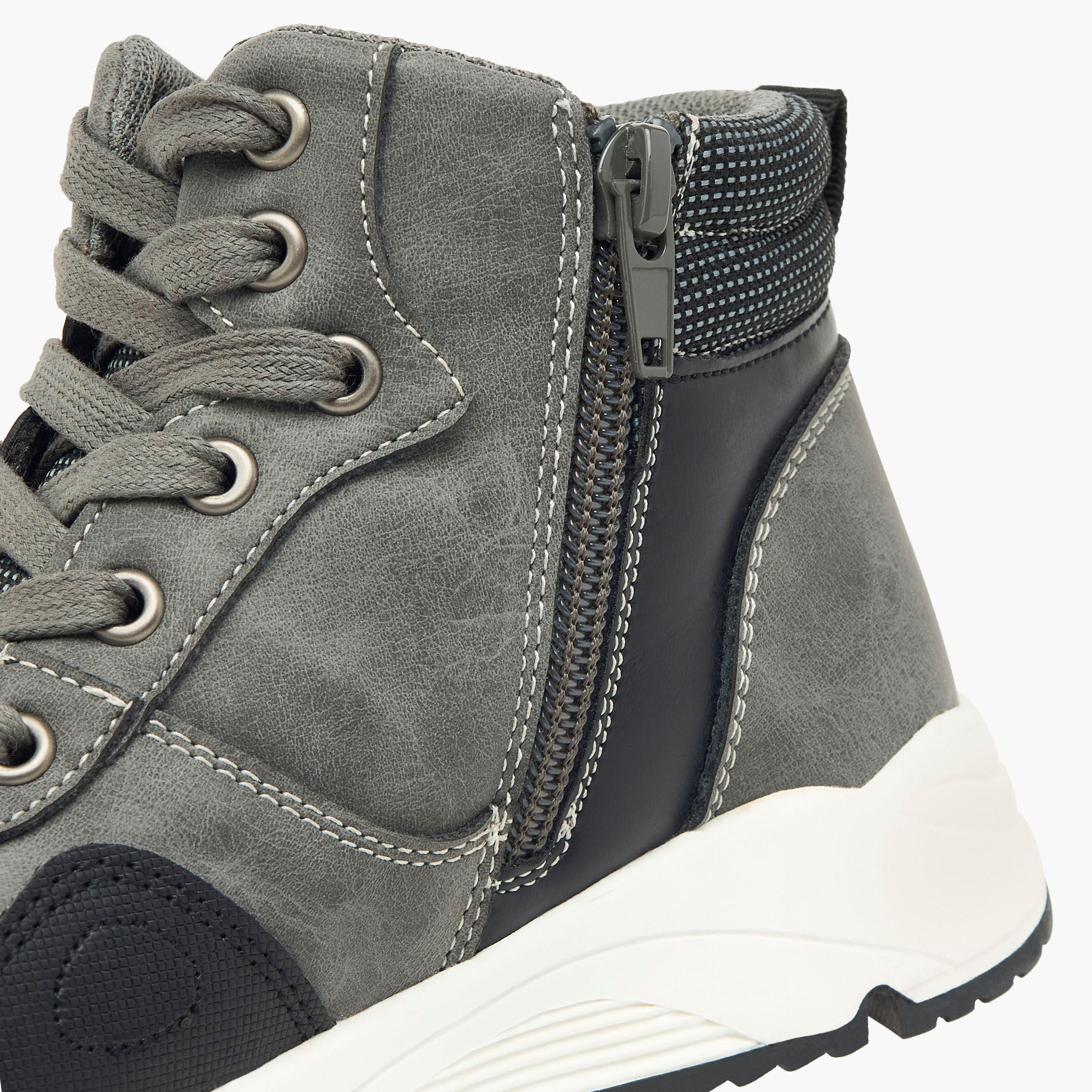 LBL by Shoexpress Panelled High Cut Boots with Zip Closure-boys-shoes-boots-image-4