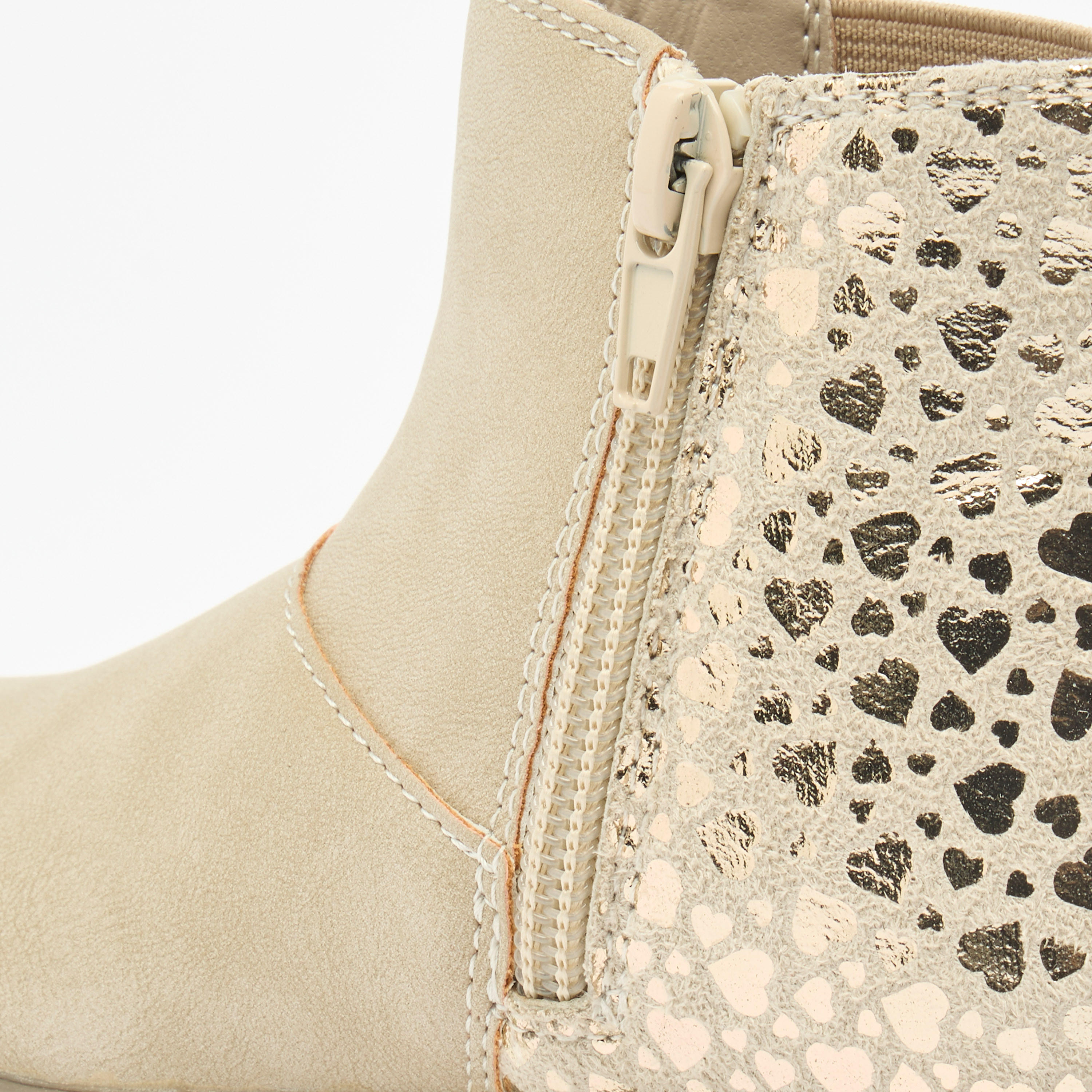 Flora Bella Textured Ankle Boots with Zip Closure-girls-shoes-boots-image-6