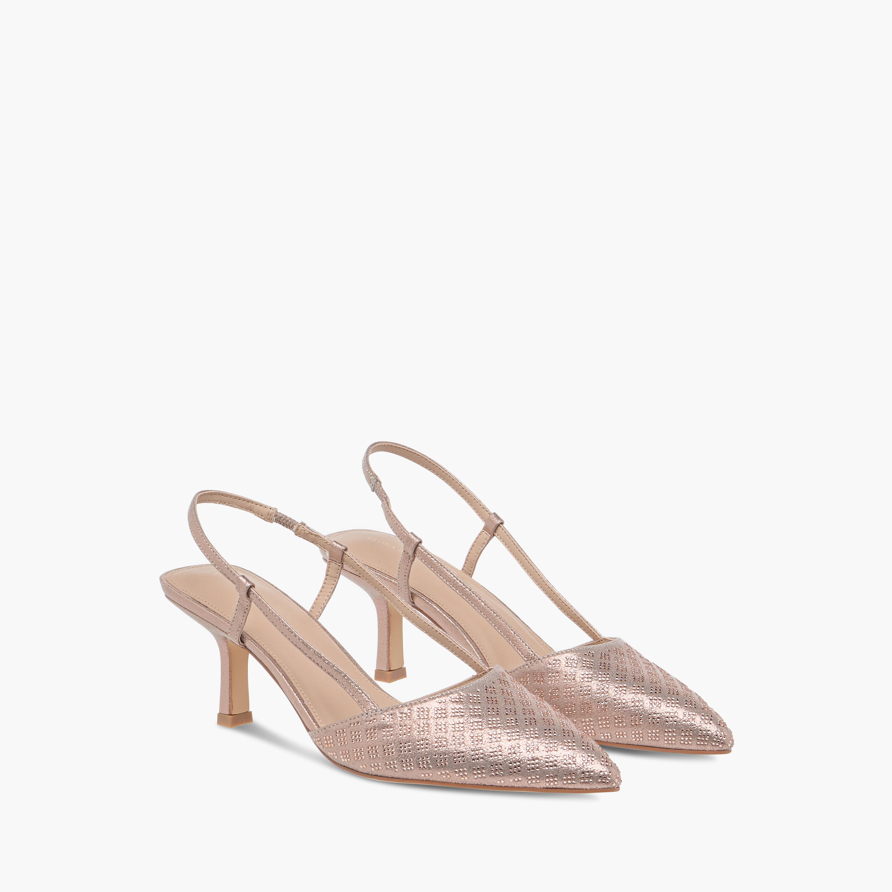 صندل بارز الملمس بحزام خلفي وكعب صغير من فلورا بيلا-women-shoes-heels-image-1