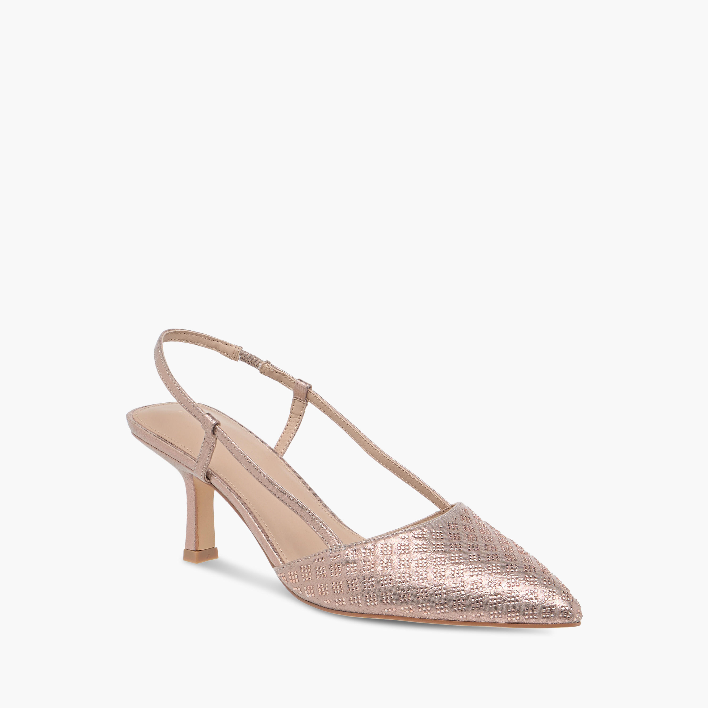 صندل بارز الملمس بحزام خلفي وكعب صغير من فلورا بيلا-women-shoes-heels-image-2