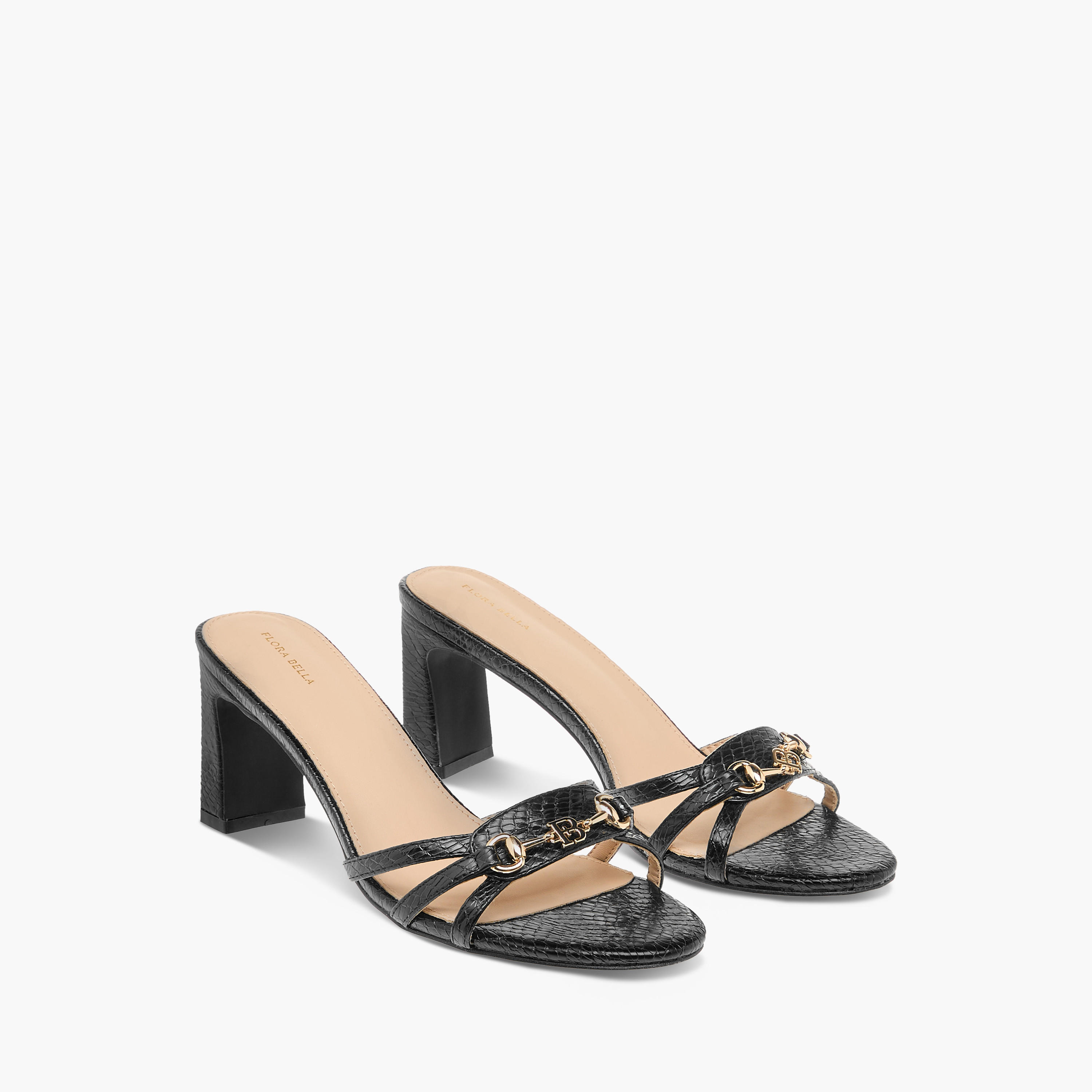 صندل سهل الارتداء بزينة شعار متدلية وكعب سميك من فلورا بيلا-women-shoes-sandals-heeled-image-1