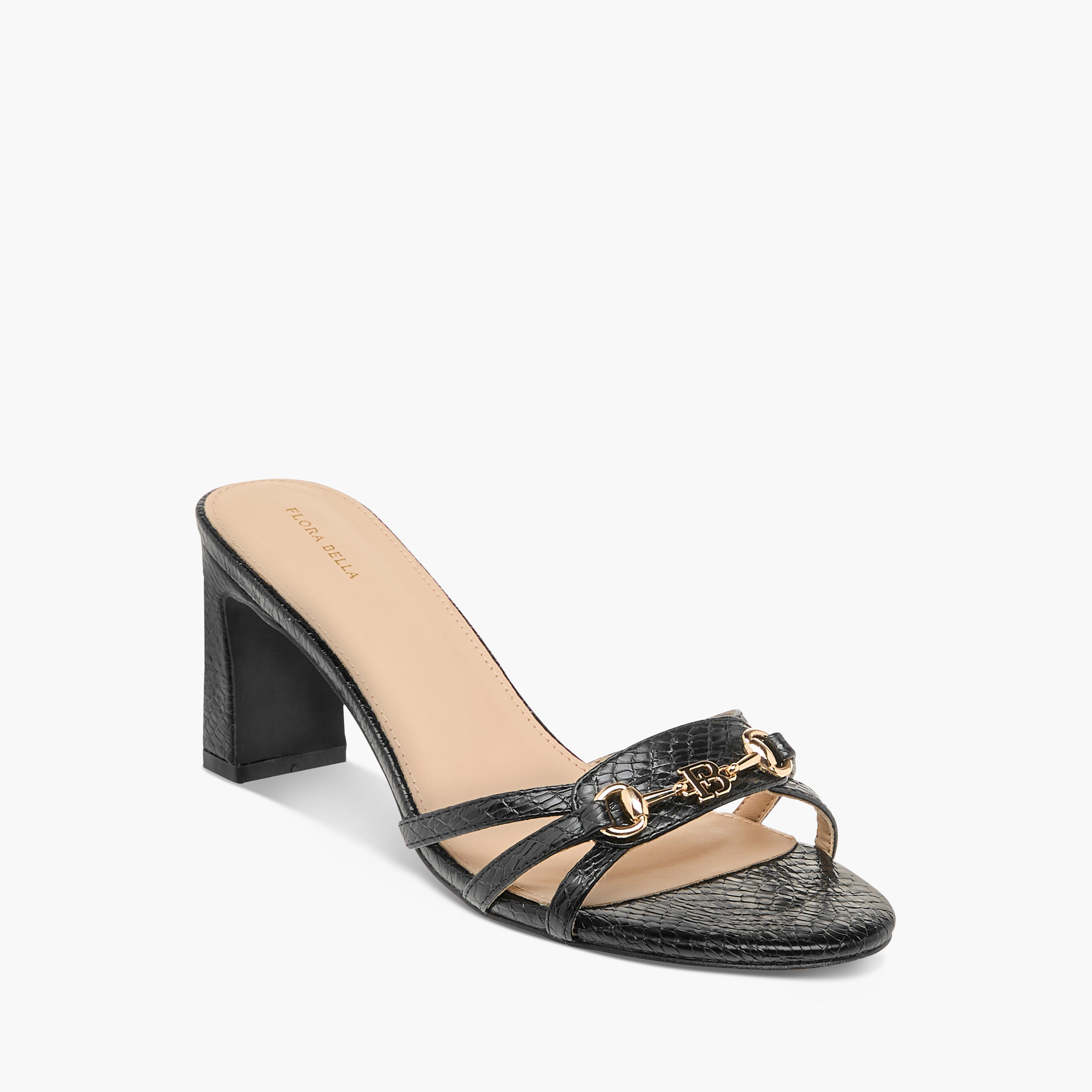 صندل سهل الارتداء بزينة شعار متدلية وكعب سميك من فلورا بيلا-women-shoes-sandals-heeled-image-2