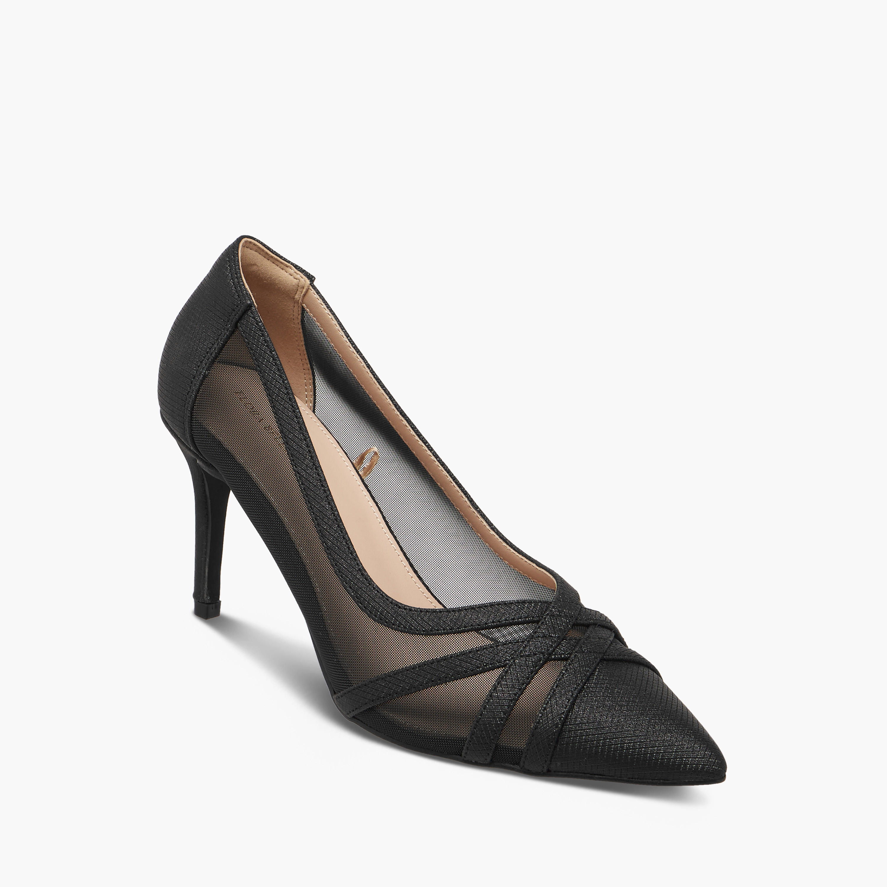 حذاء كلاسيكي سهل الارتداء بارز الملمس بكعب ستيليتو من فلورا بيلا-women-shoes-heels-image-2