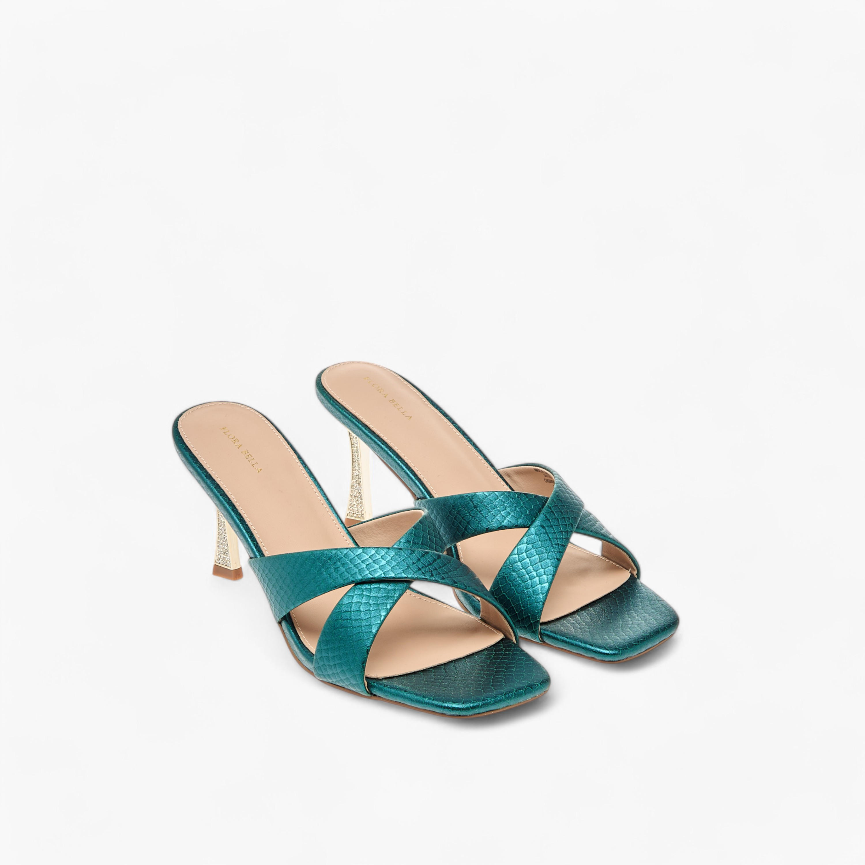 Flora Bella Textured Cross Strap Sandals with Stiletto Heels-women-shoes-sandals-heeled-image-1