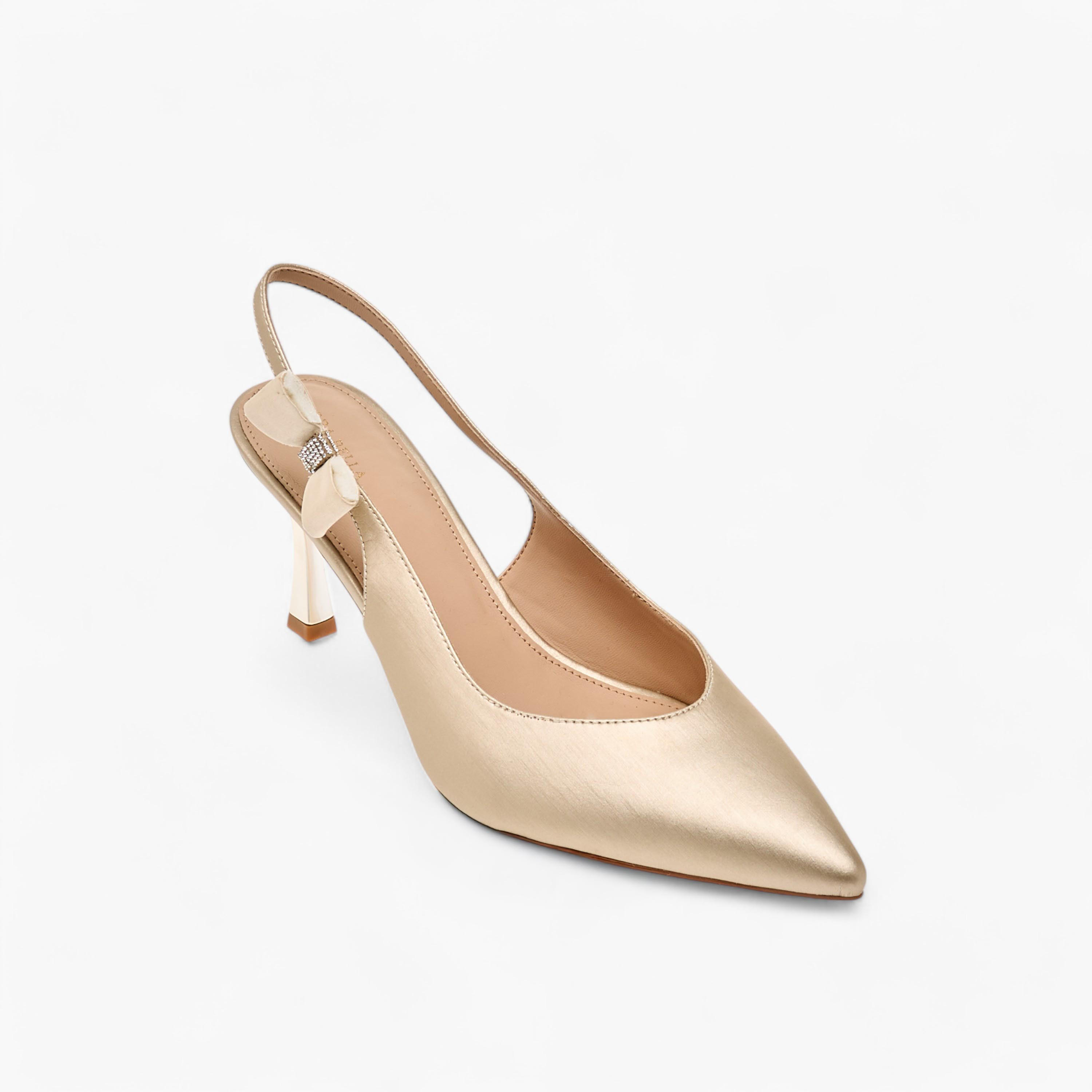 Flora Bella Bow Accent Slingback Shoes with Flared Heels-women-shoes-heels-image-2