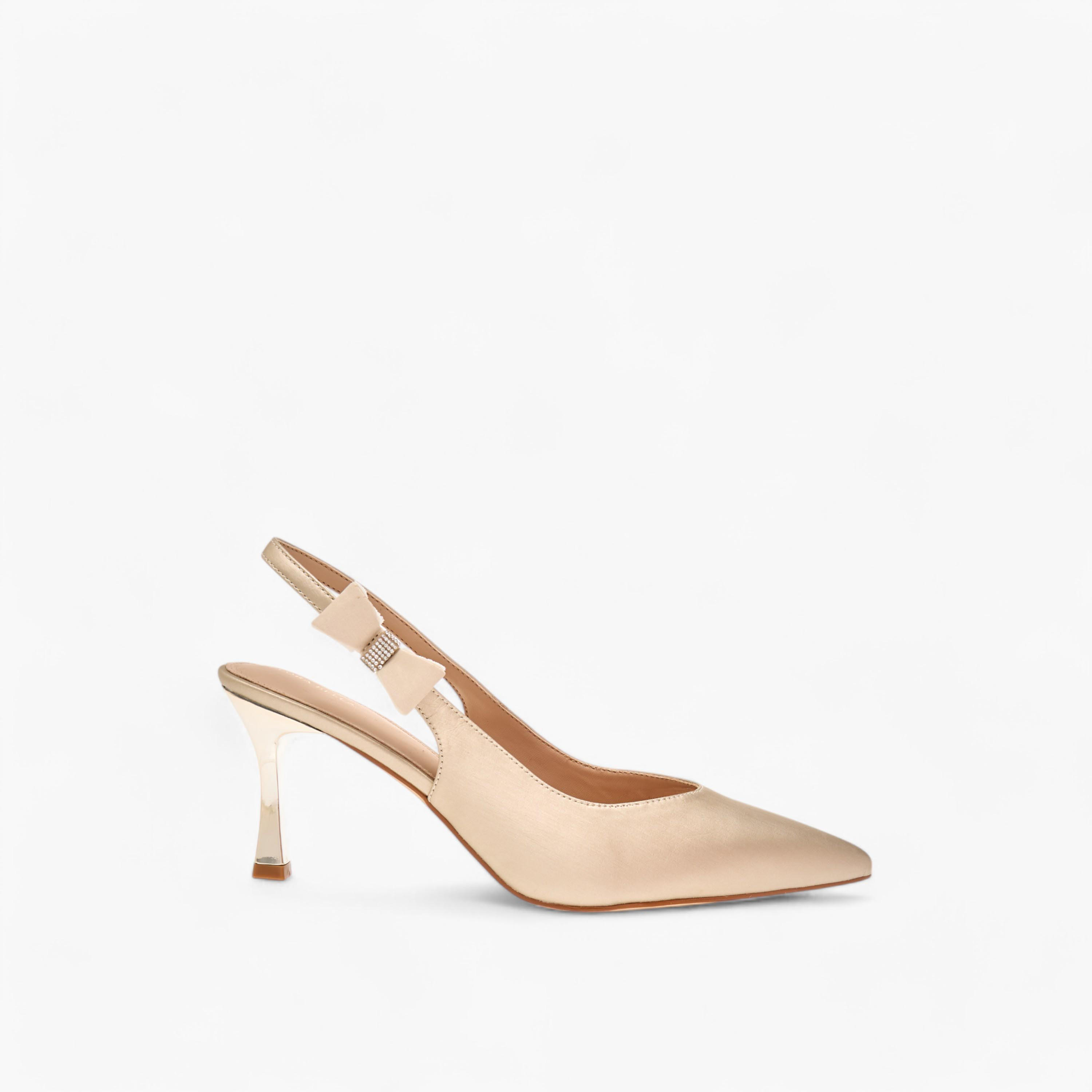 Flora Bella Bow Accent Slingback Shoes with Flared Heels-women-shoes-heels-image-3