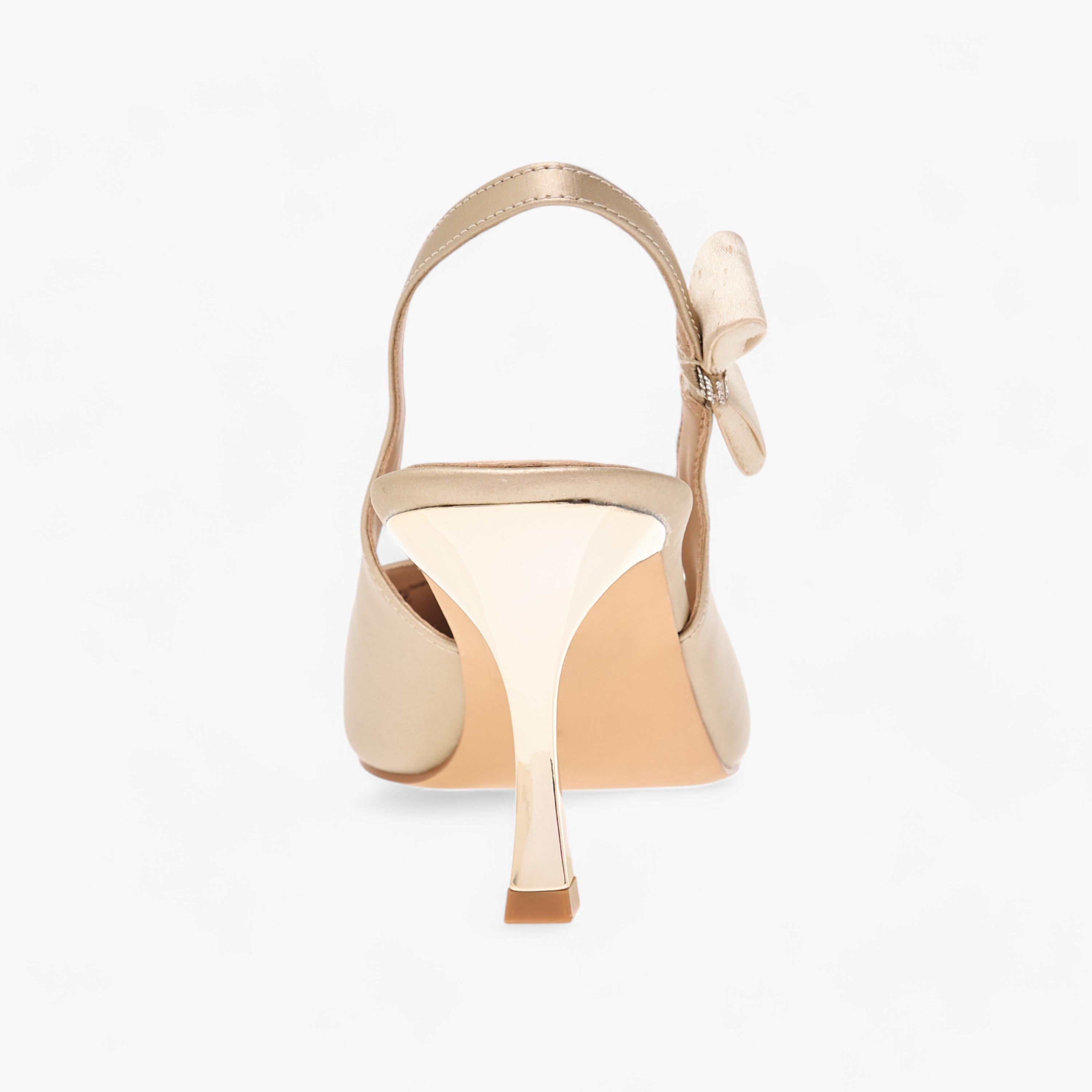 Flora Bella Bow Accent Slingback Shoes with Flared Heels-women-shoes-heels-image-5