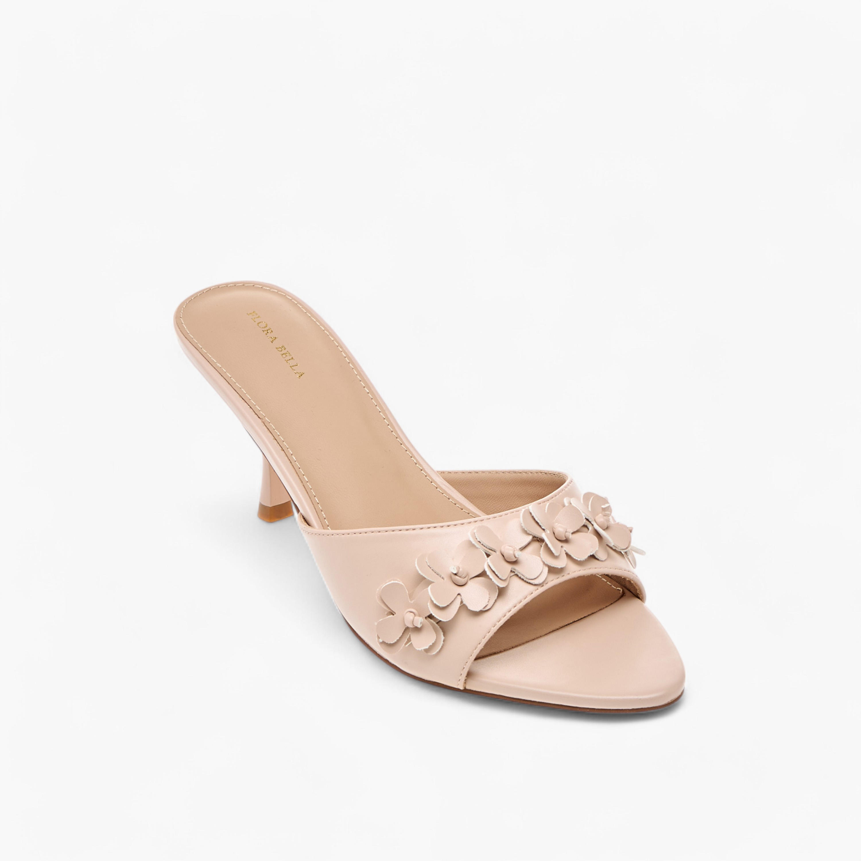 Flora Bella Floral Applique Slip-On Sandals with Flared Heels-women-shoes-sandals-heeled-image-2