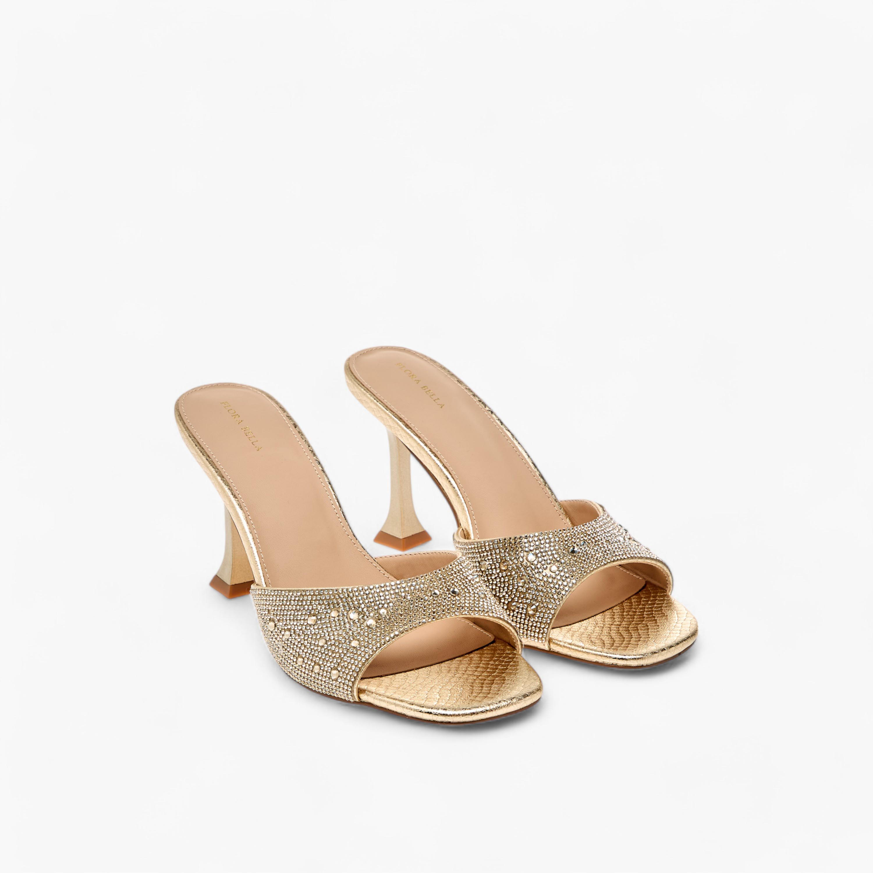 Flora Bella Embellished Slip-On Sandals with Flared Heels-women-shoes-sandals-heeled-image-1