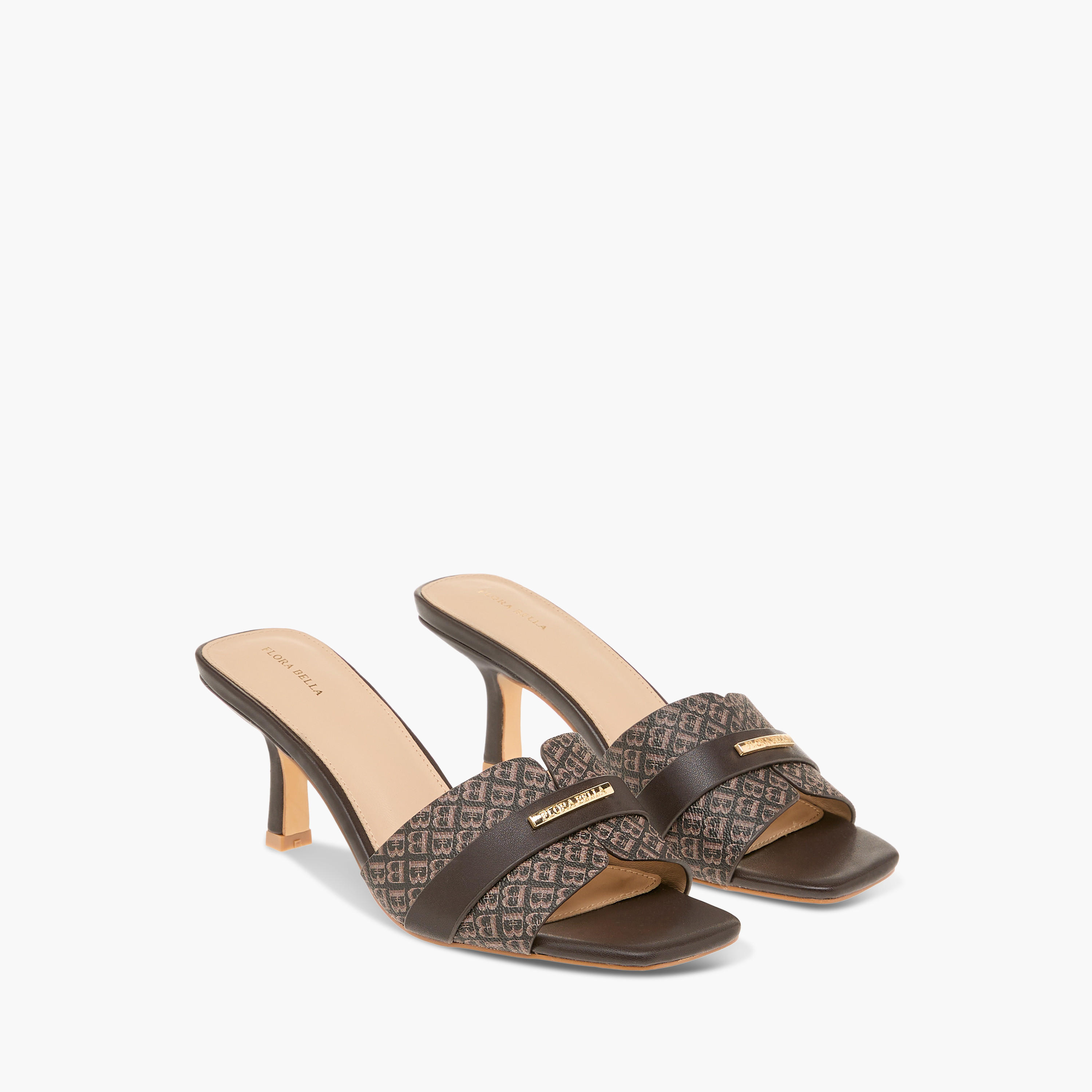 Flora Bella Textured Slip-On Sandals with Flared Heels-women-shoes-sandals-heeled-image-1