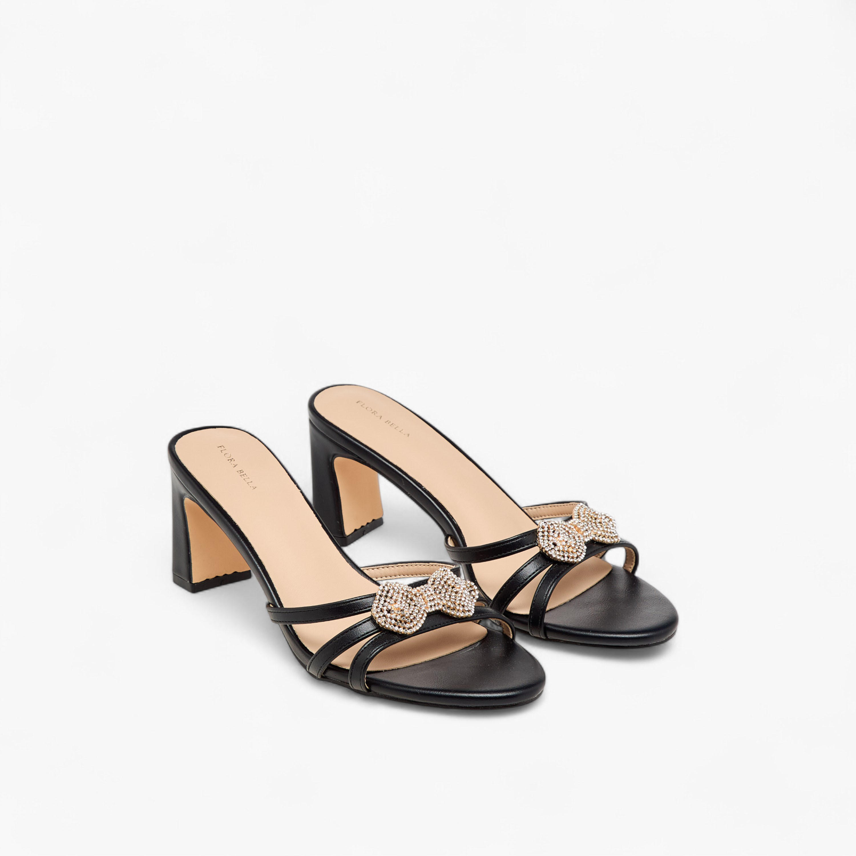 Flora Bella Bow Embellished Slip-On Sandals with Block Heel-women-shoes-sandals-heeled-image-1