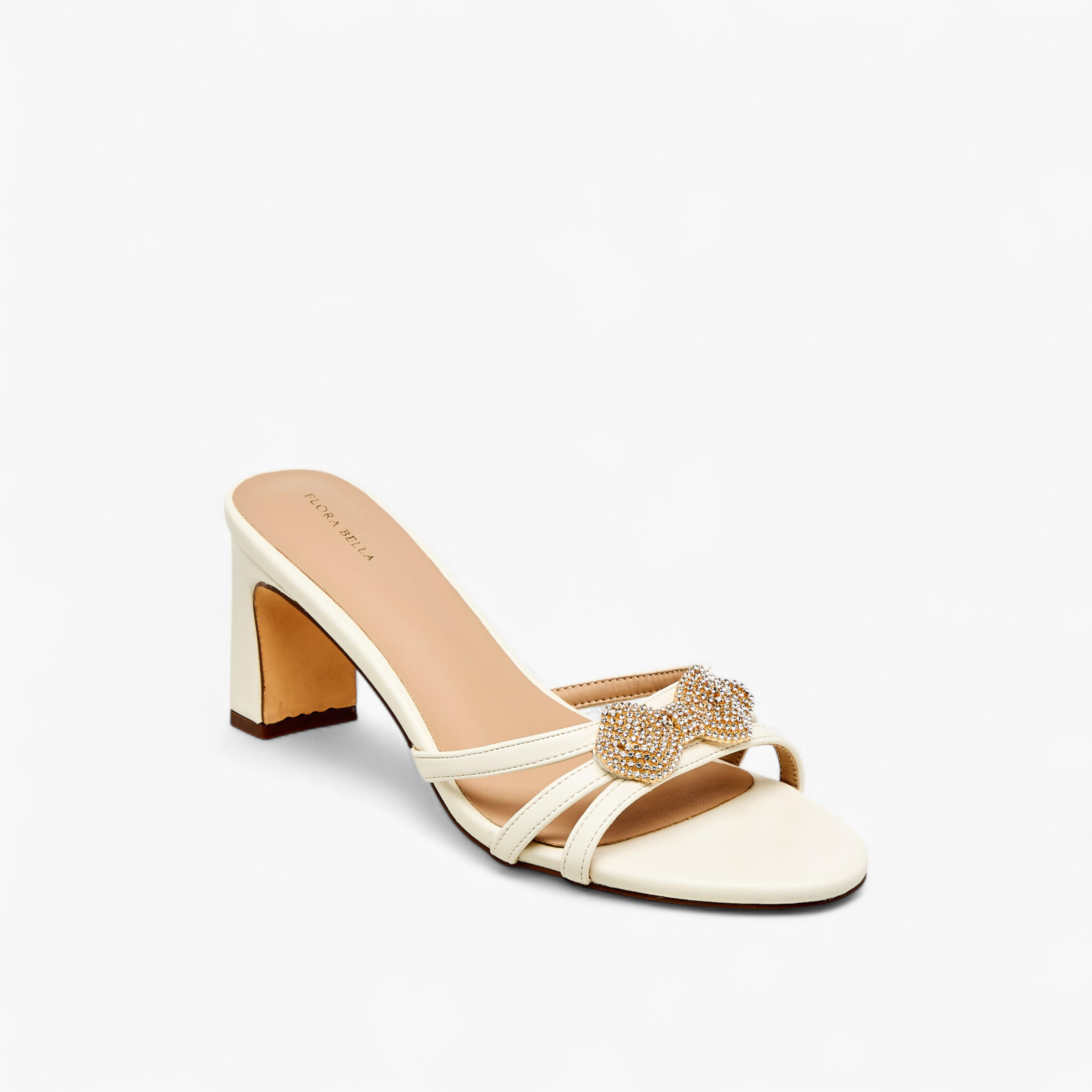 Flora Bella Bow Embellished Slip-On Sandals with Block Heel-women-shoes-sandals-heeled-image-2