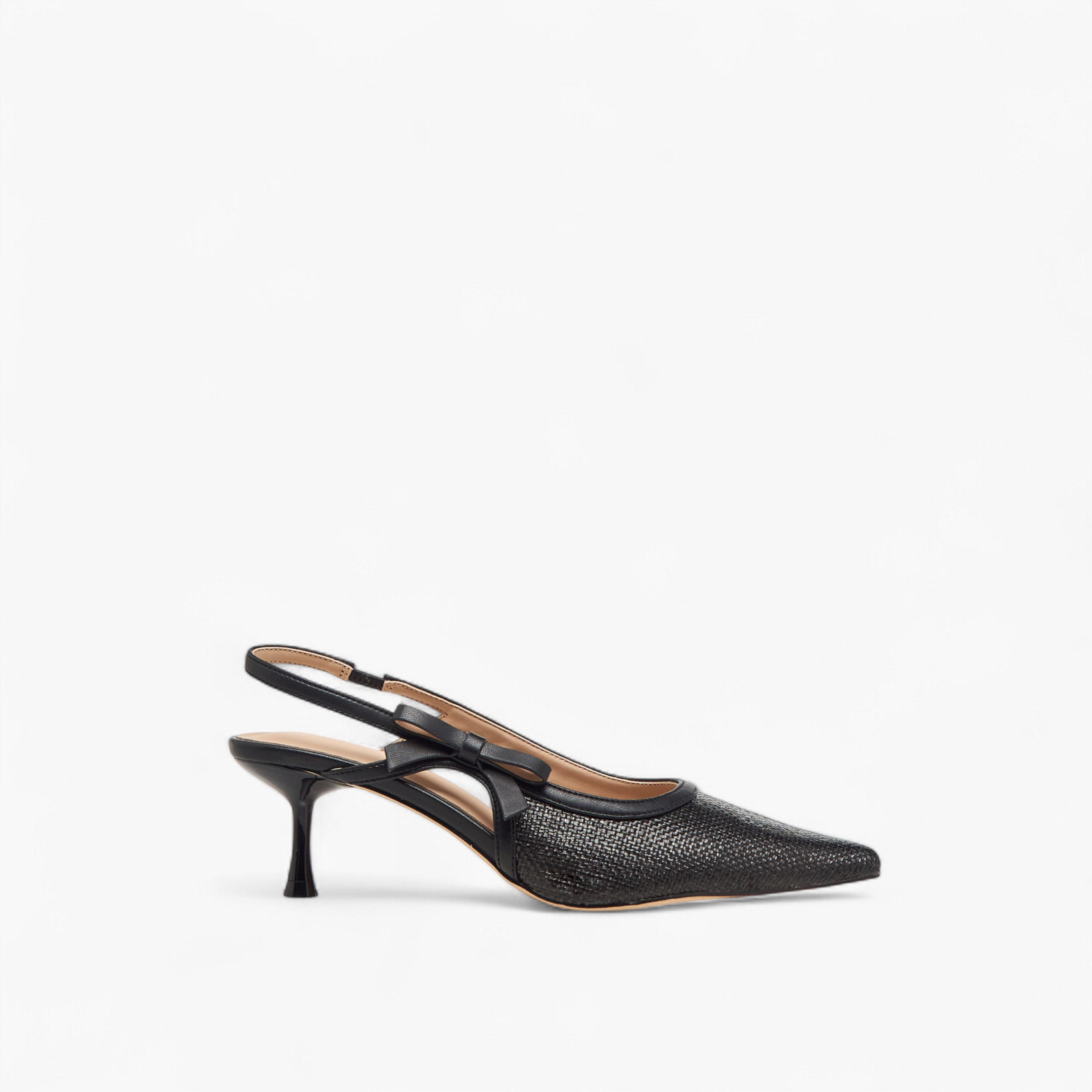 Flora Bella Textured Pointed-Toe Slingback Shoes with Flared Heels-women-shoes-heels-image-3