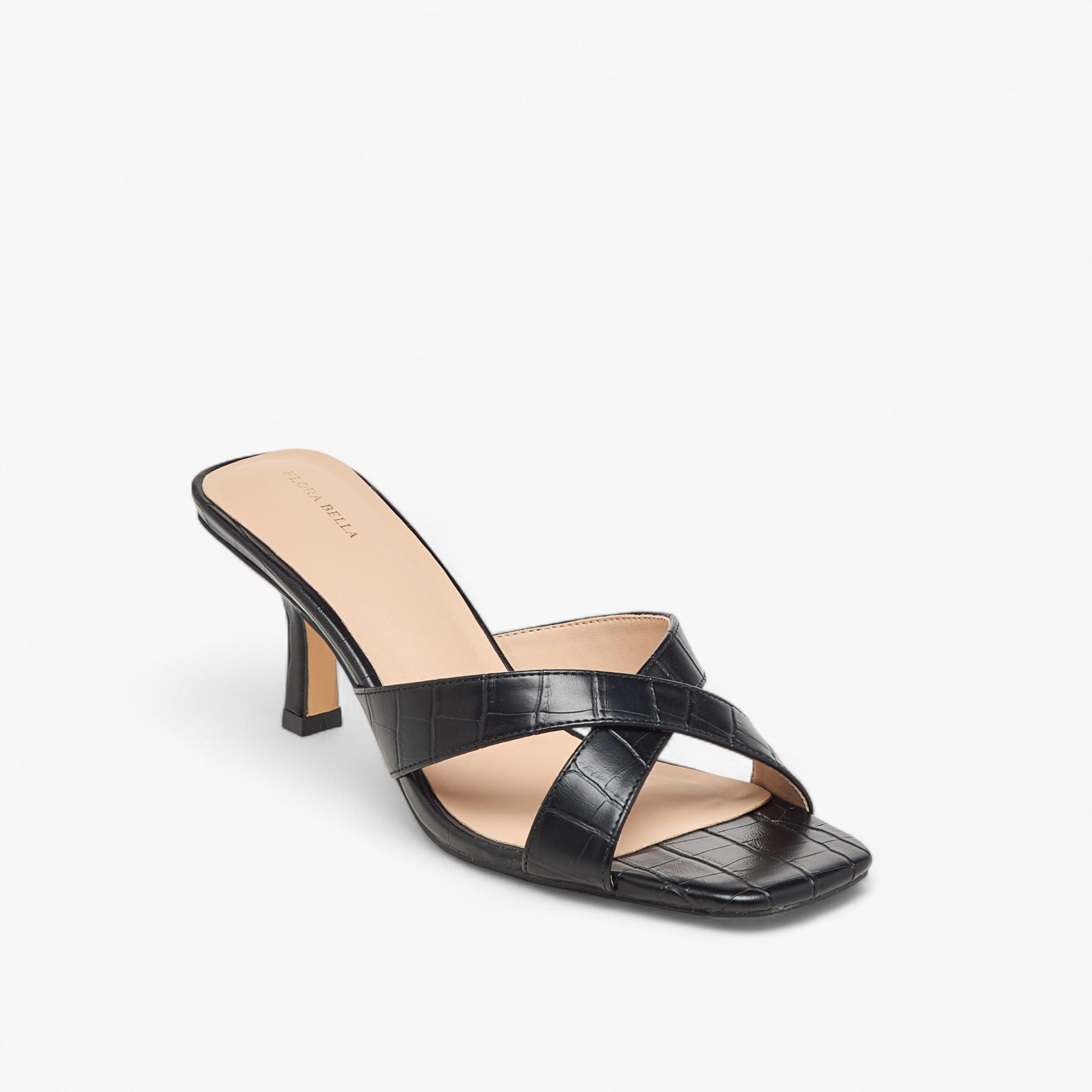 Flora Bella Textured Cross Strap Slip-on Sandals with Kitten Heels-women-shoes-sandals-heeled-image-2