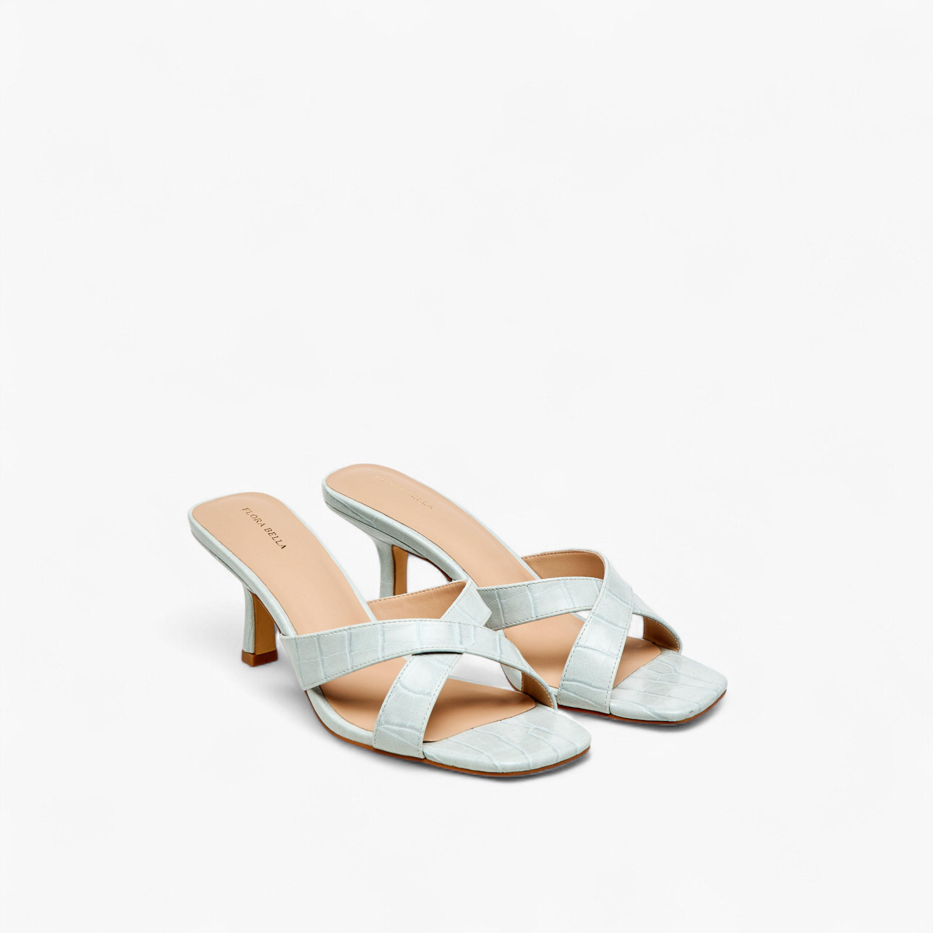 Flora Bella Textured Cross Strap Slip-on Sandals with Kitten Heels-women-shoes-sandals-heeled-image-1