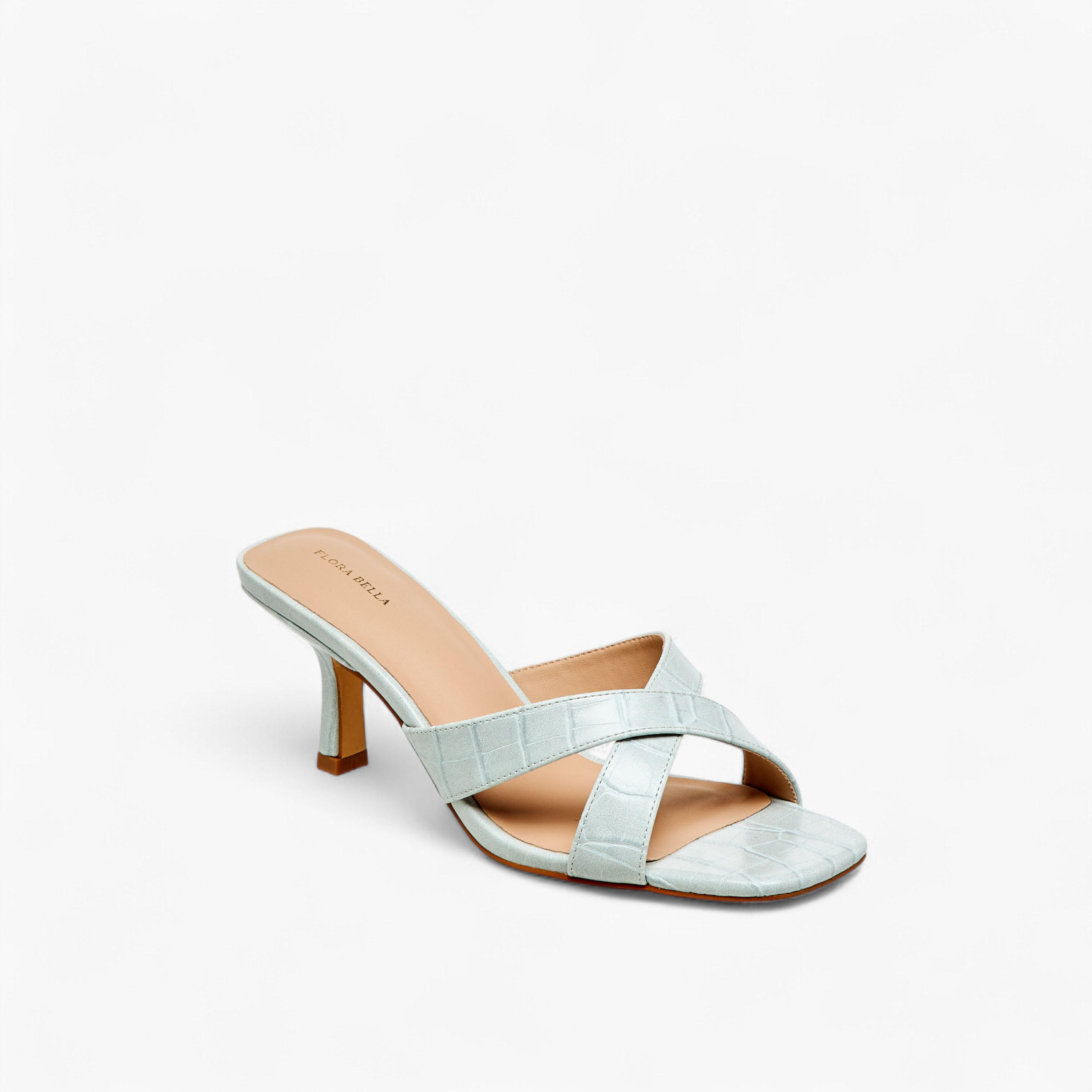 Flora Bella Textured Cross Strap Slip-on Sandals with Kitten Heels-women-shoes-sandals-heeled-image-2