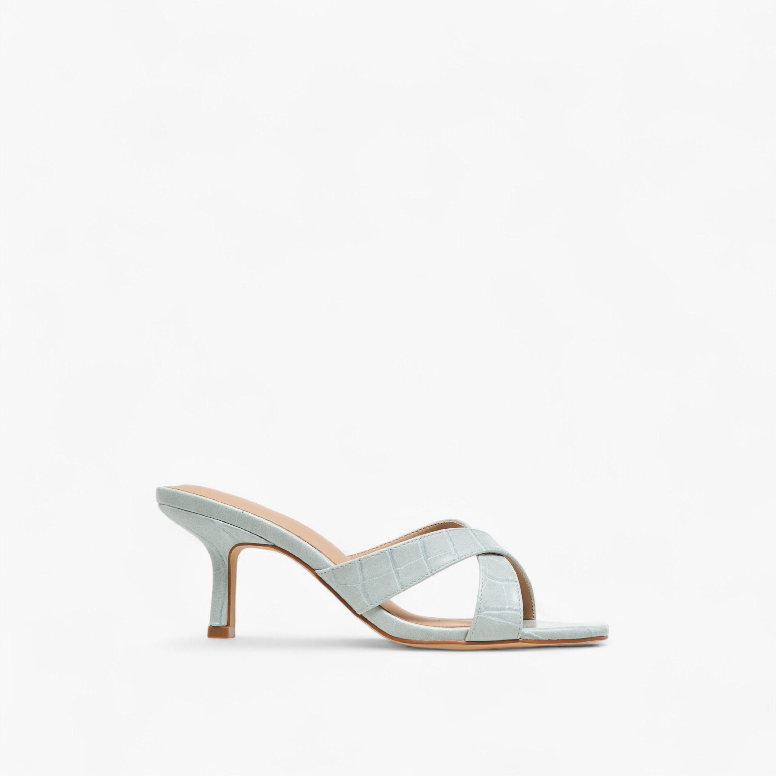 Flora Bella Textured Cross Strap Slip-on Sandals with Kitten Heels-women-shoes-sandals-heeled-image-3