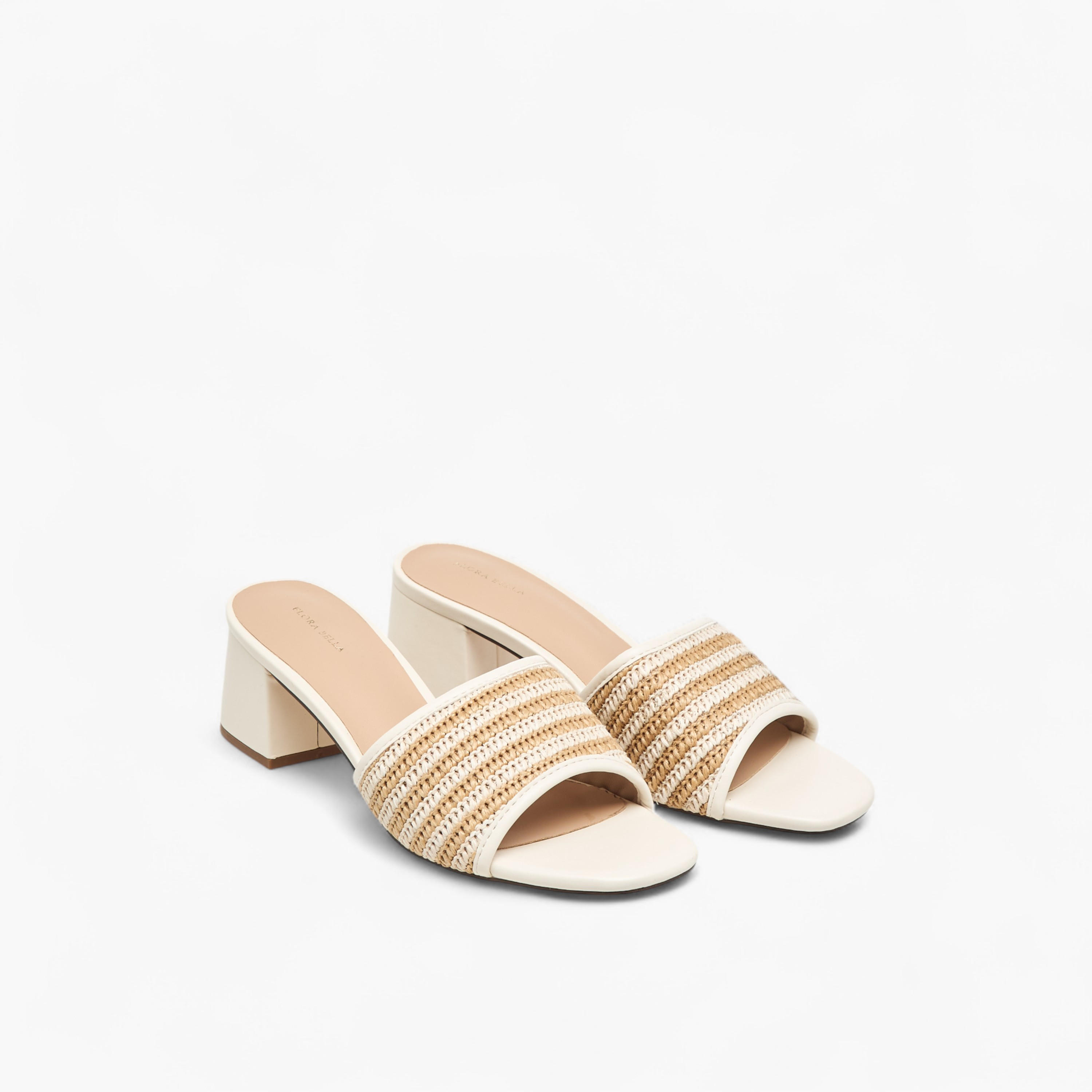 Flora Bella Textured Slip-On Sandals with Block Heel-women-shoes-sandals-heeled-image-1