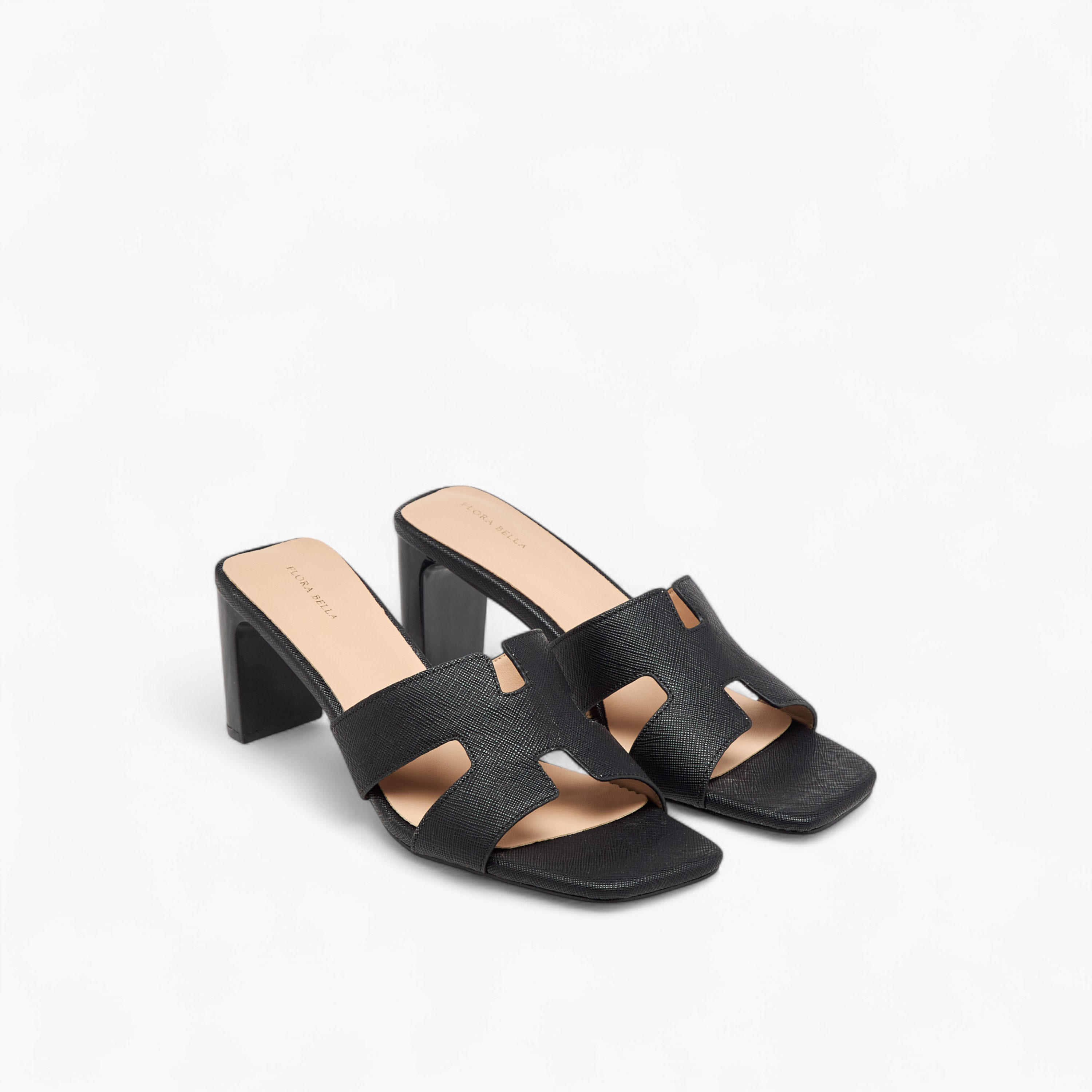 Flora Bella Textured Slip-On Sandals with Block Heel-women-shoes-sandals-heeled-image-1