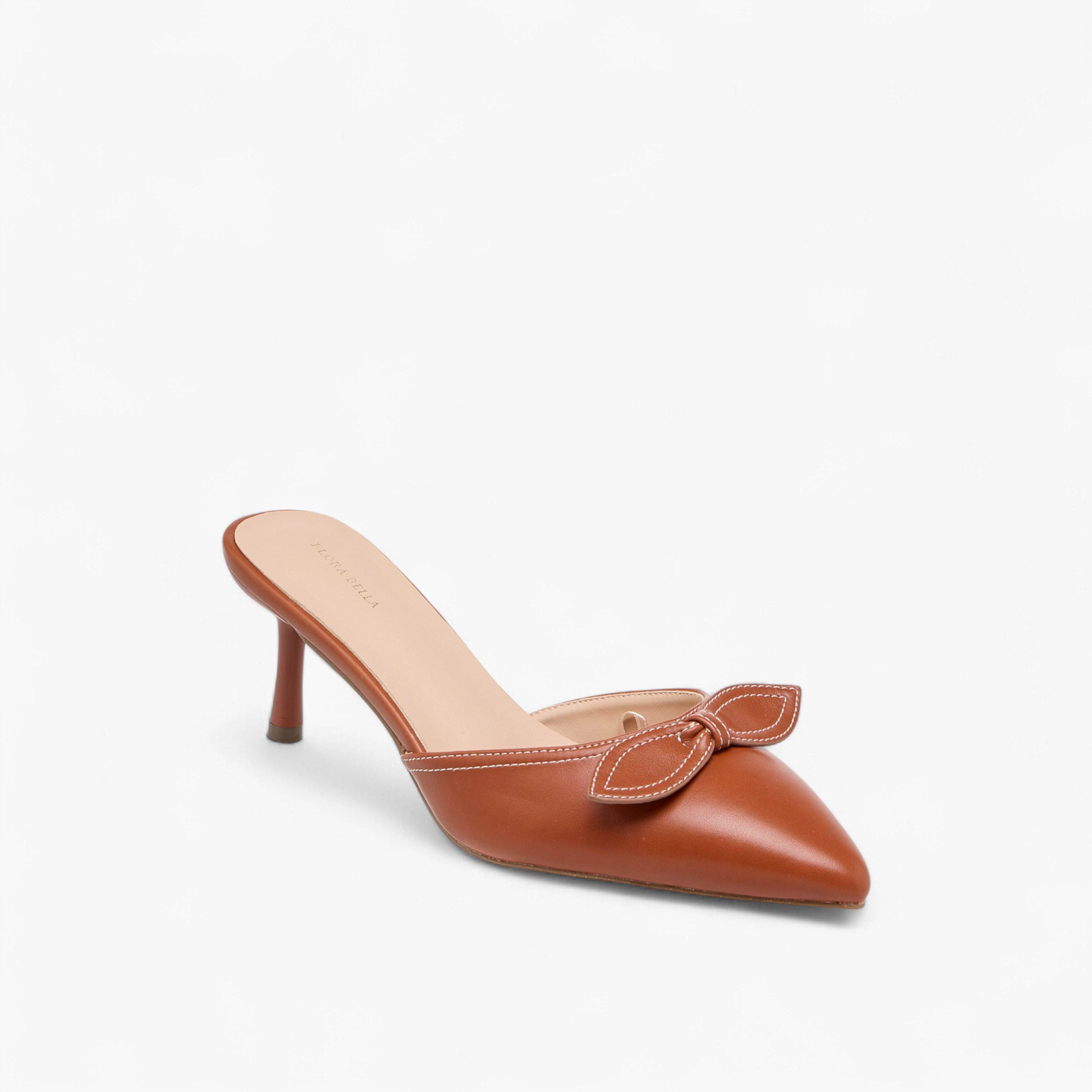 Flora Bella Bow Accent Slip-On Mules with Flared Heels-women-shoes-heels-image-2