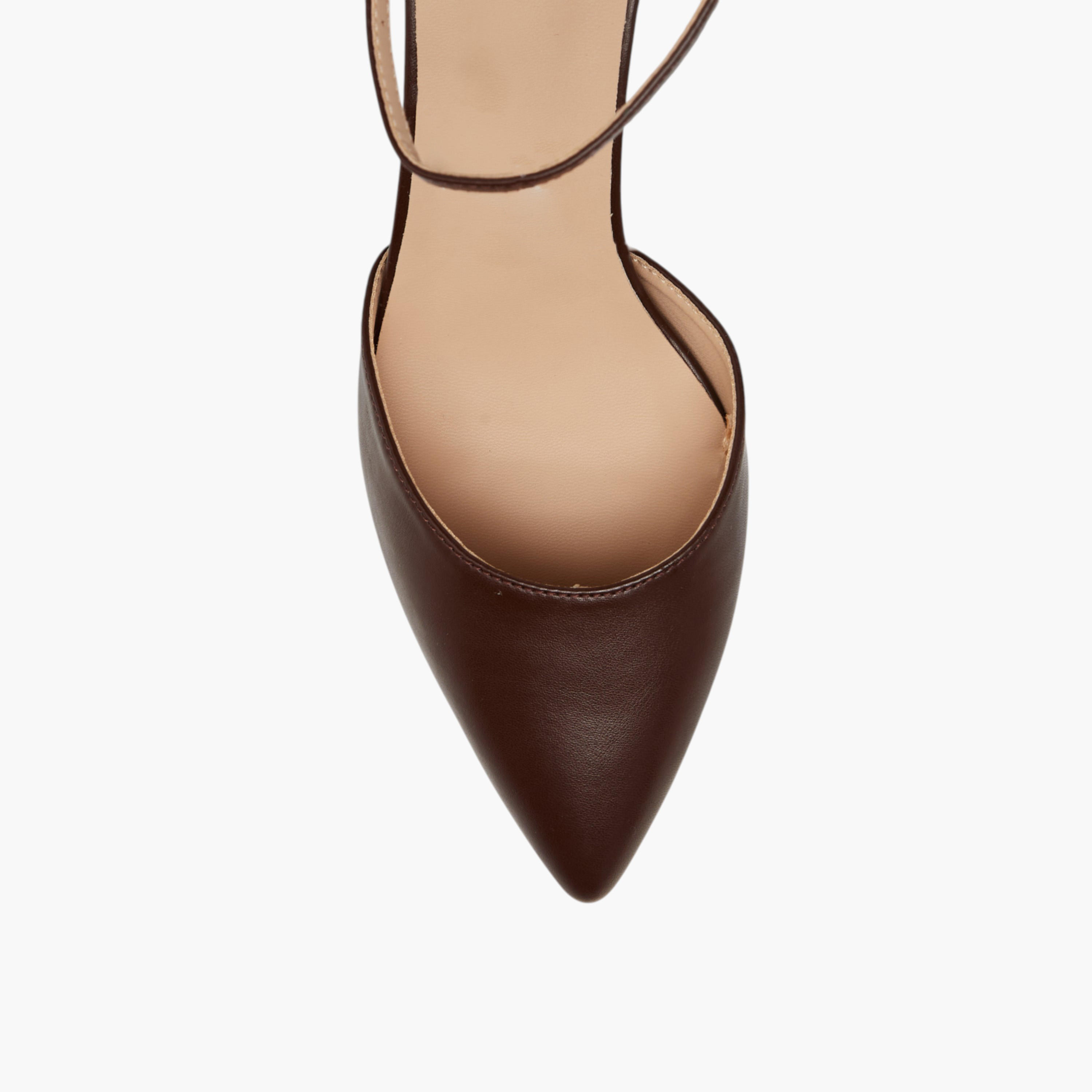 Flora Bella Monogram Embossed Pointed Toe Shoes with Stiletto Heels and Buckle Closure-women-shoes-heels-image-4