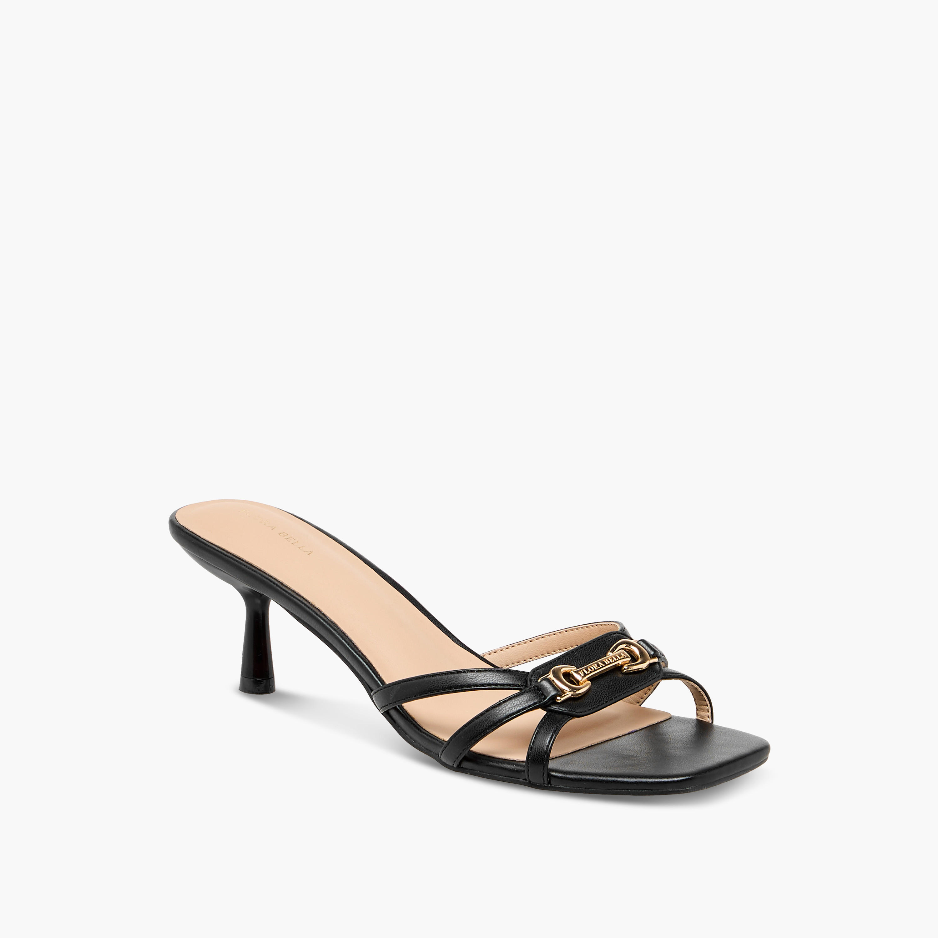 Flora Bella Metal Accent Slip-On Sandals with Flared Heels-women-shoes-sandals-heeled-image-2