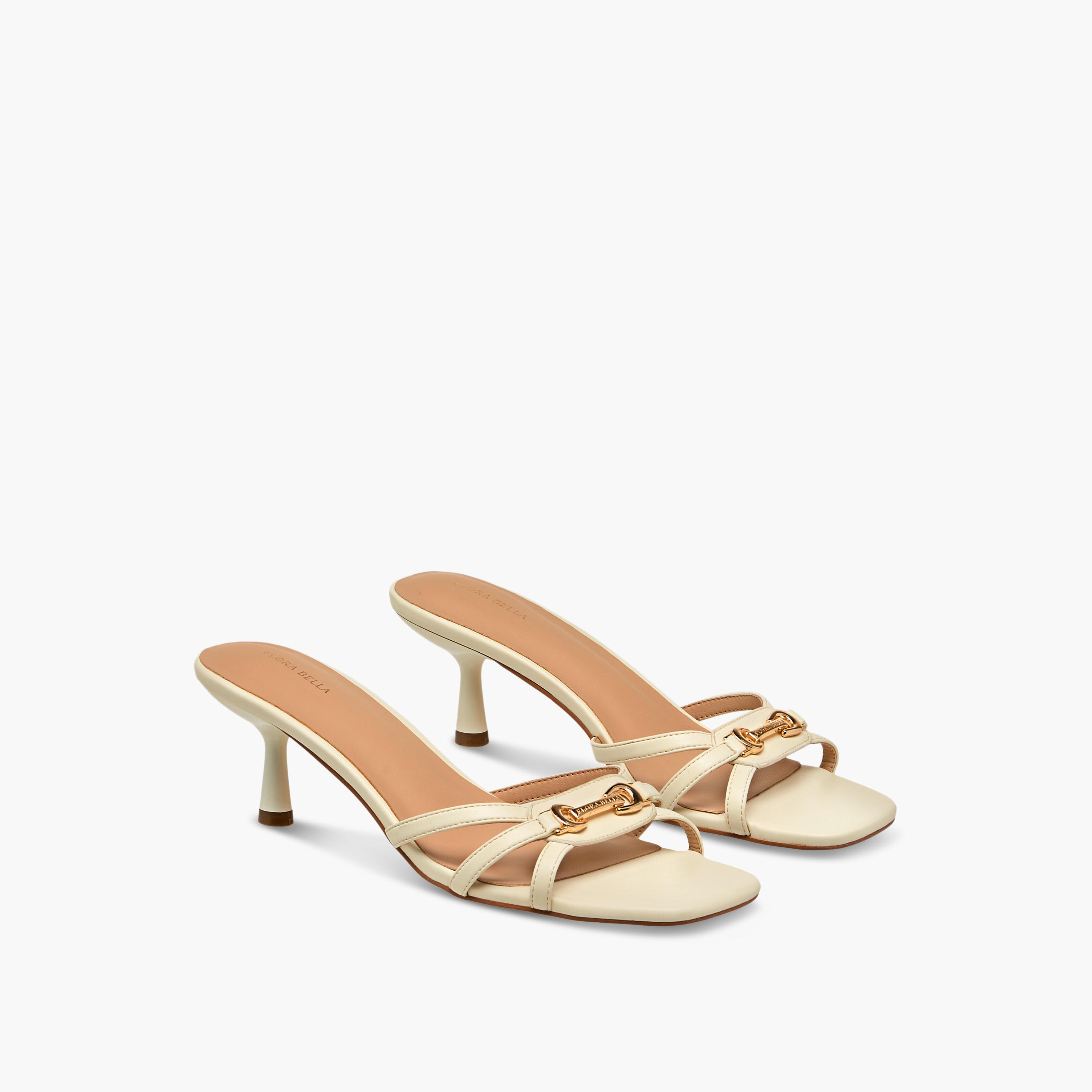 Flora Bella Metal Accent Slip-On Sandals with Flared Heels-women-shoes-sandals-heeled-image-1