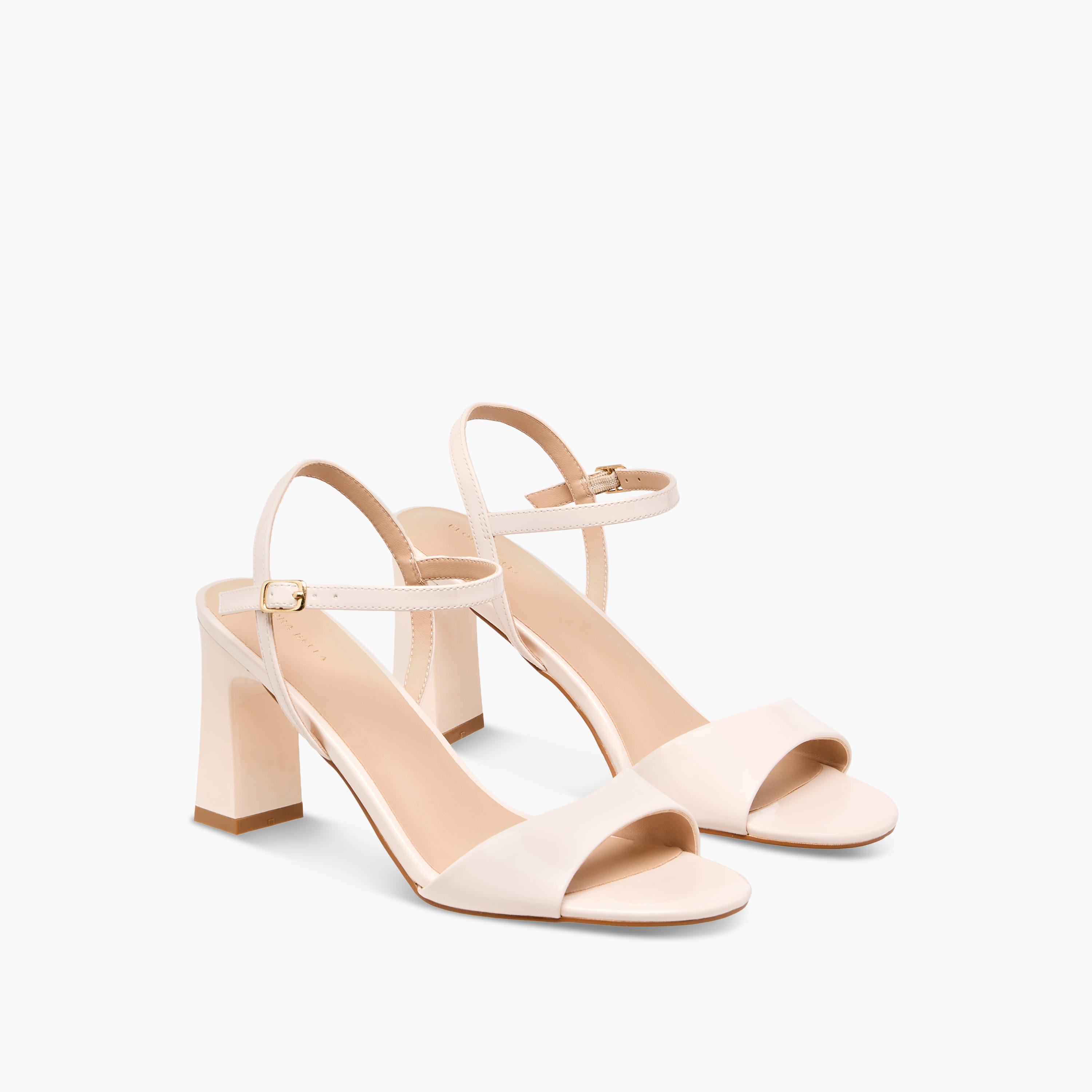Flora Bella Solid Block Heel Sandals with Buckle Closure-women-shoes-sandals-heeled-image-1