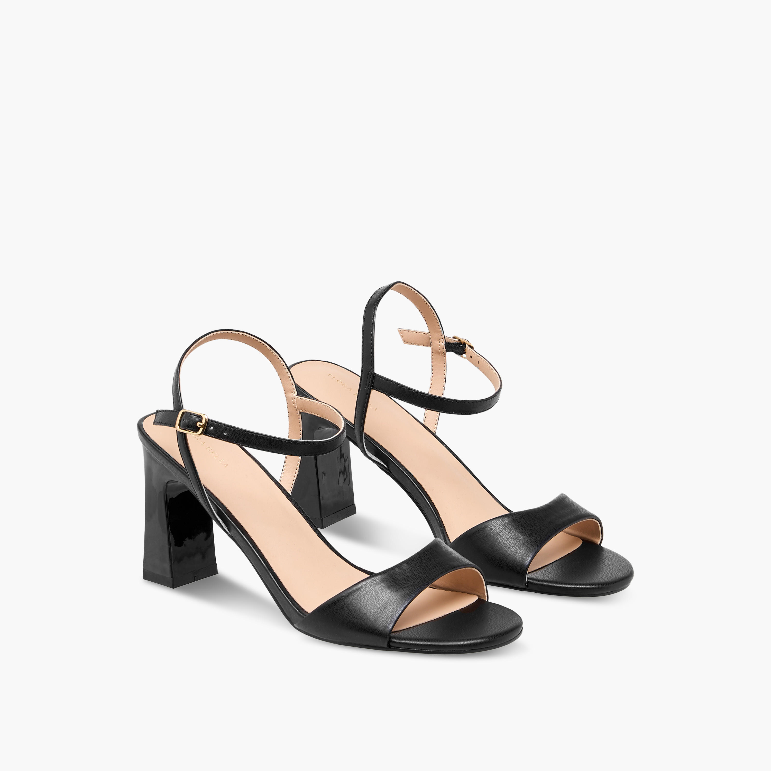 Flora Bella Solid Block Heel Sandals with Buckle Closure-women-shoes-sandals-heeled-image-1