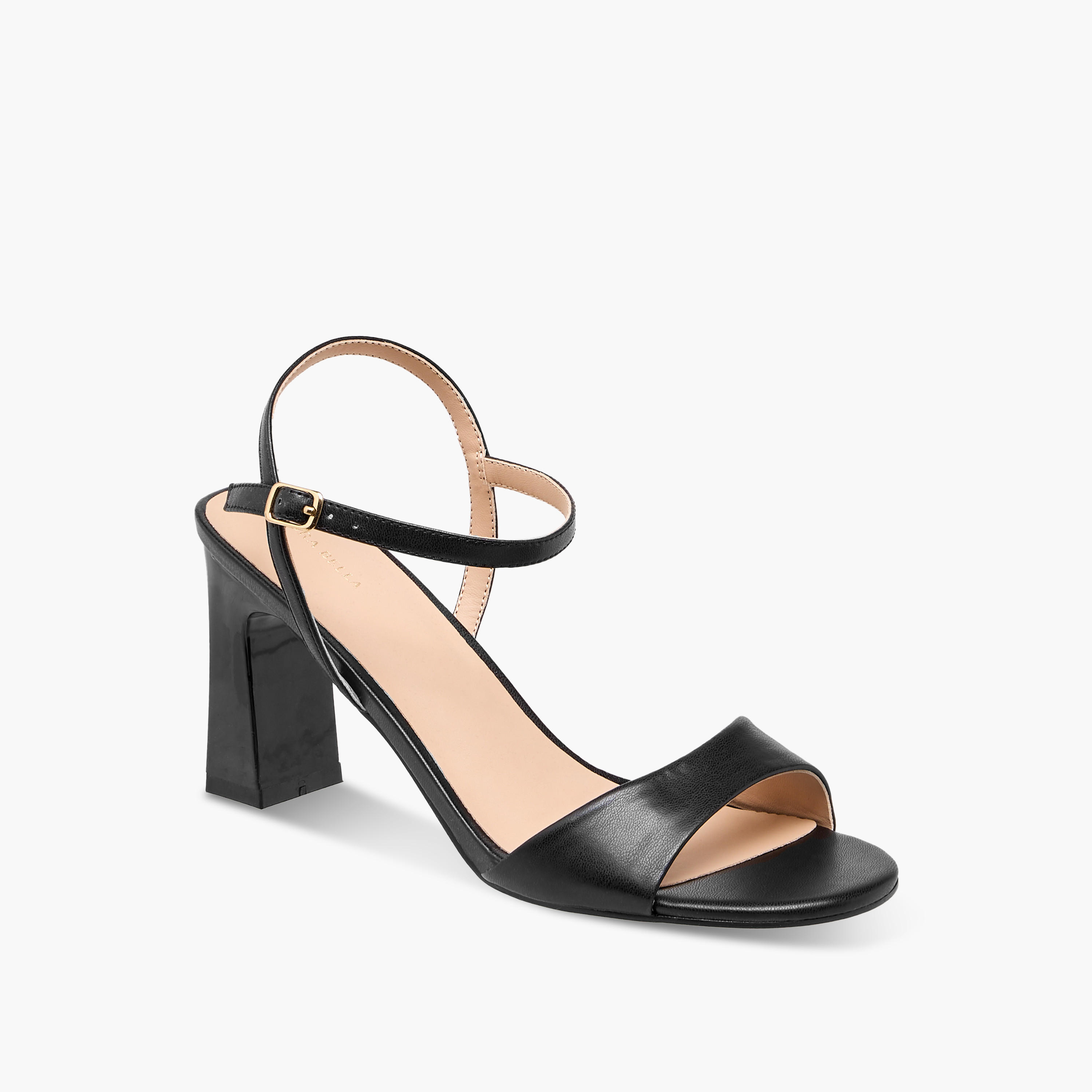 Flora Bella Solid Block Heel Sandals with Buckle Closure-women-shoes-sandals-heeled-image-2