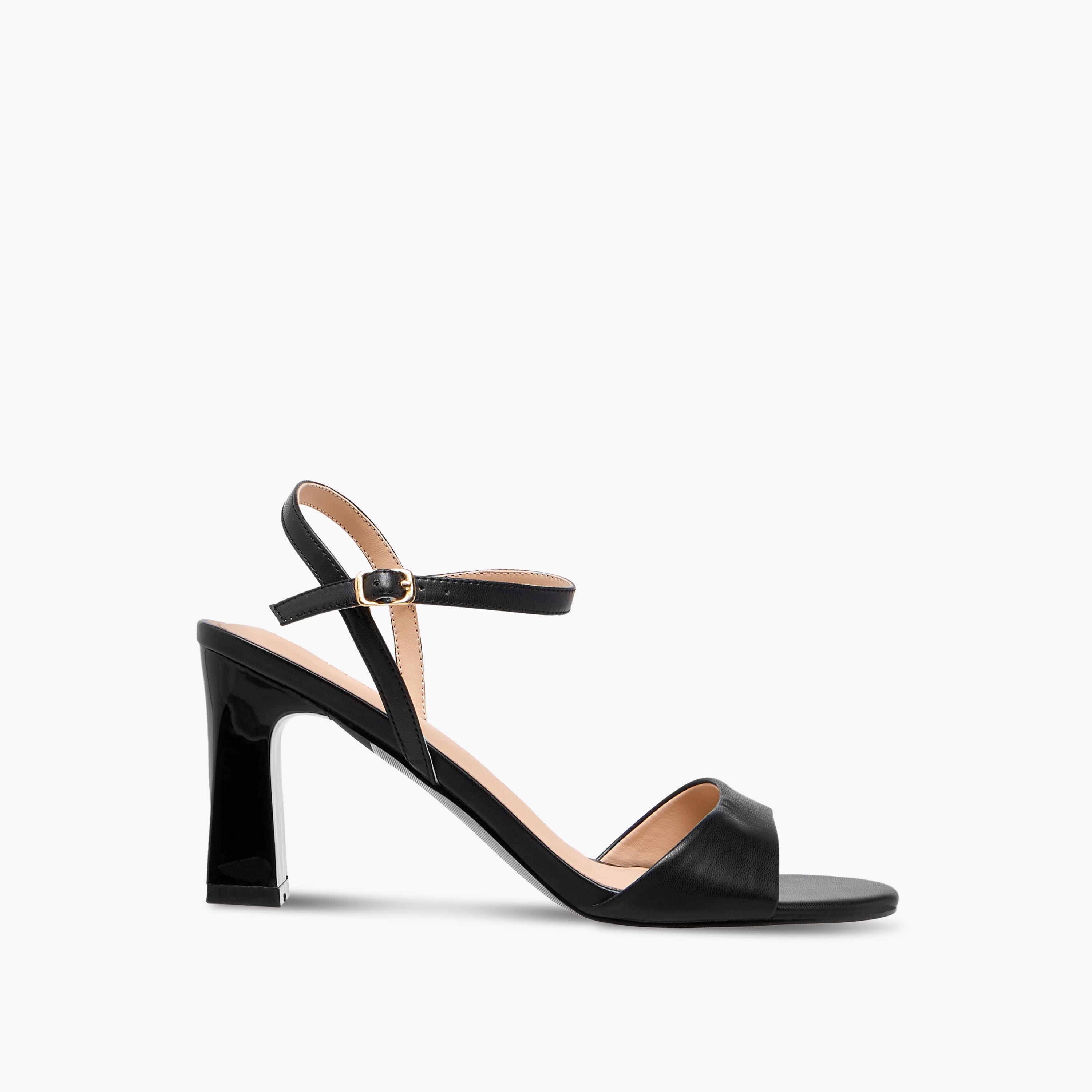 Flora Bella Solid Block Heel Sandals with Buckle Closure-women-shoes-sandals-heeled-image-3
