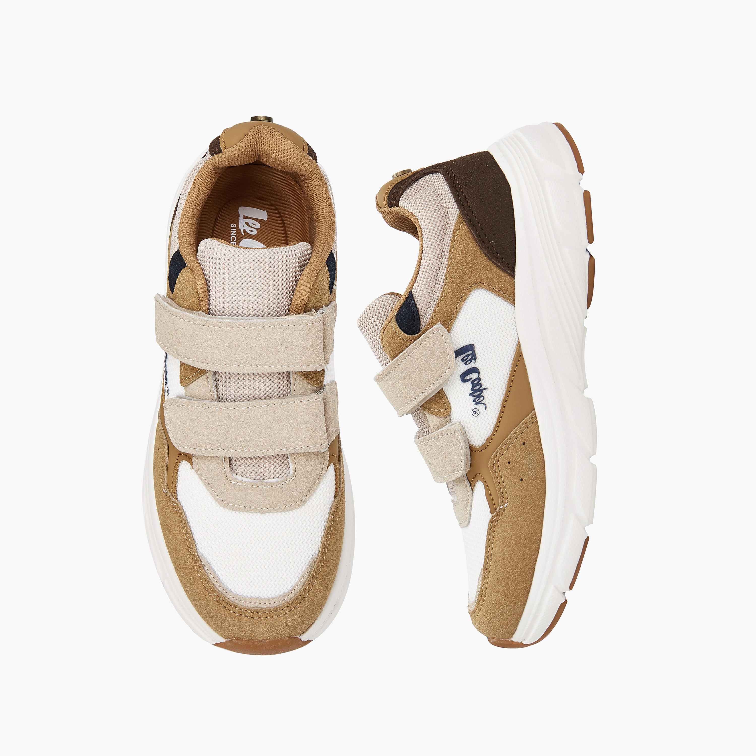 Lee Cooper Boys' Colourblock Sneakers with Hook and Loop Closure-boys-shoes-sneakers-image-1
