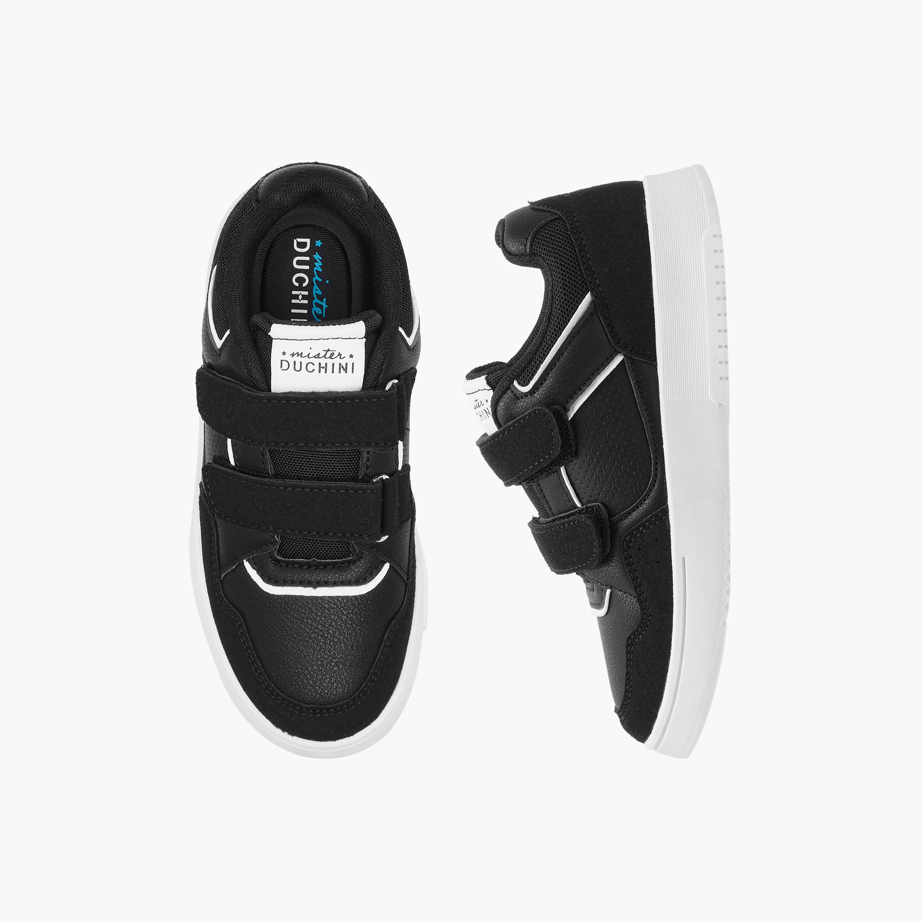 Mister Duchini Panelled Sneakers with Hook and Loop Closure-boys-shoes-sneakers-image-1