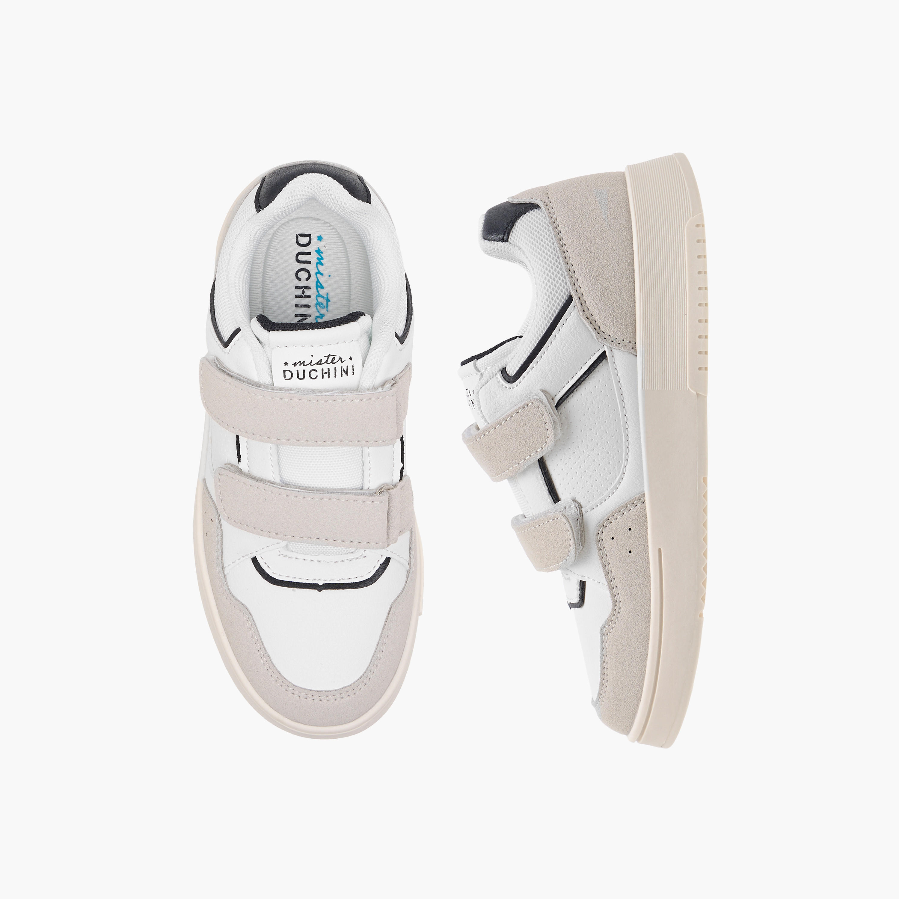 Mister Duchini Panelled Sneakers with Hook and Loop Closure-boys-shoes-sneakers-image-1