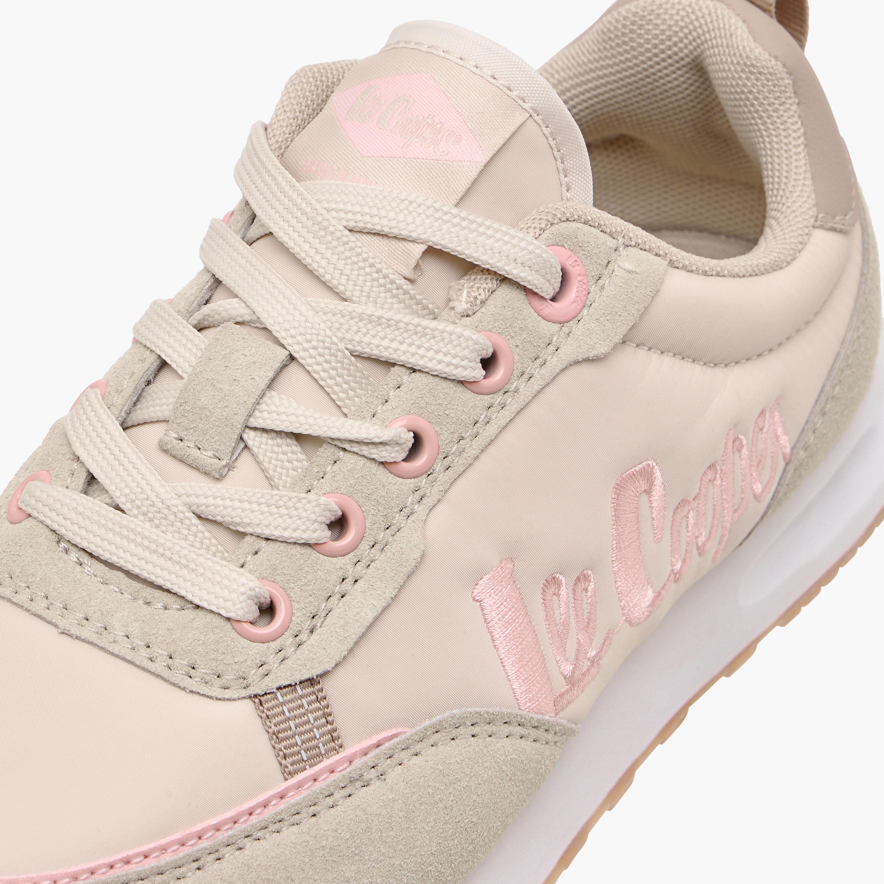 Lee Cooper Girls' Panelled Lace-Up Sneakers with Pull Tab-girls-shoes-sneakers-image-4