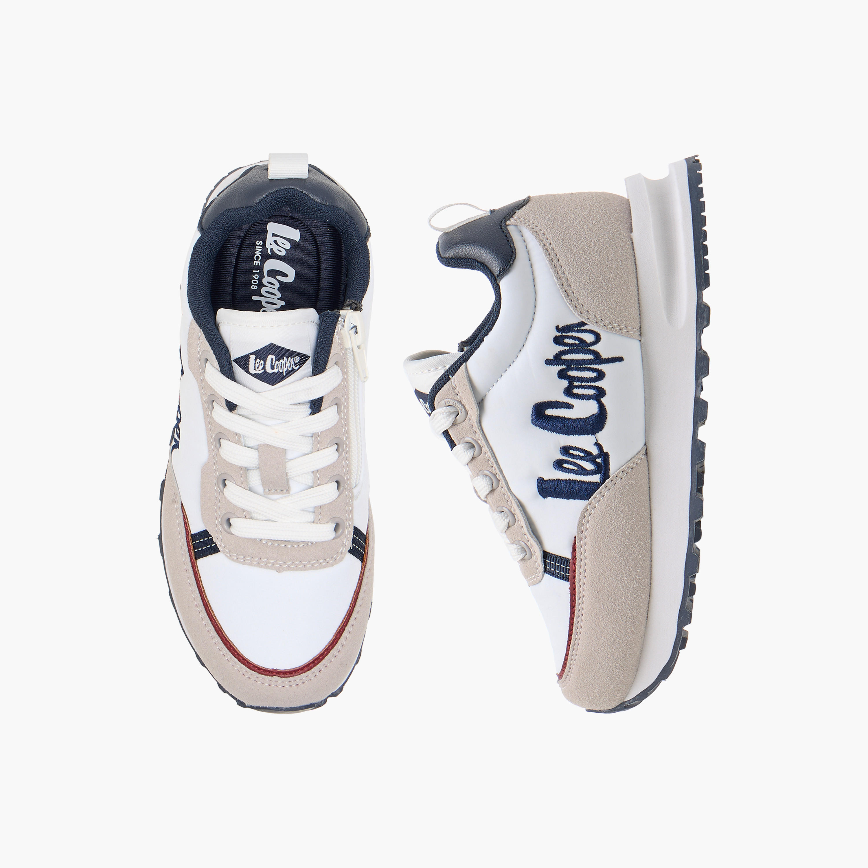 Lee Cooper Boys' Logo Embroidered Sneakers with Lace-Up Closure-boys-shoes-sneakers-image-1