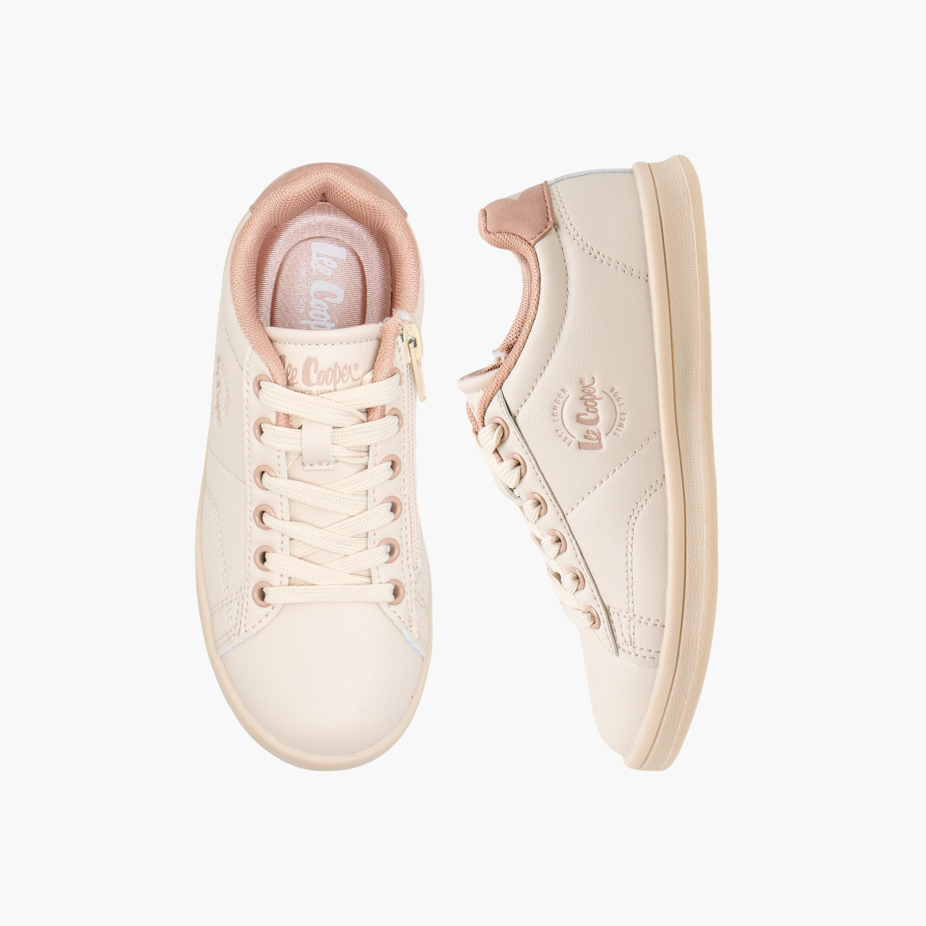 Lee Cooper Girl's Logo Detail Sneakers with Lace-Up Closure-girls-shoes-sneakers-image-1