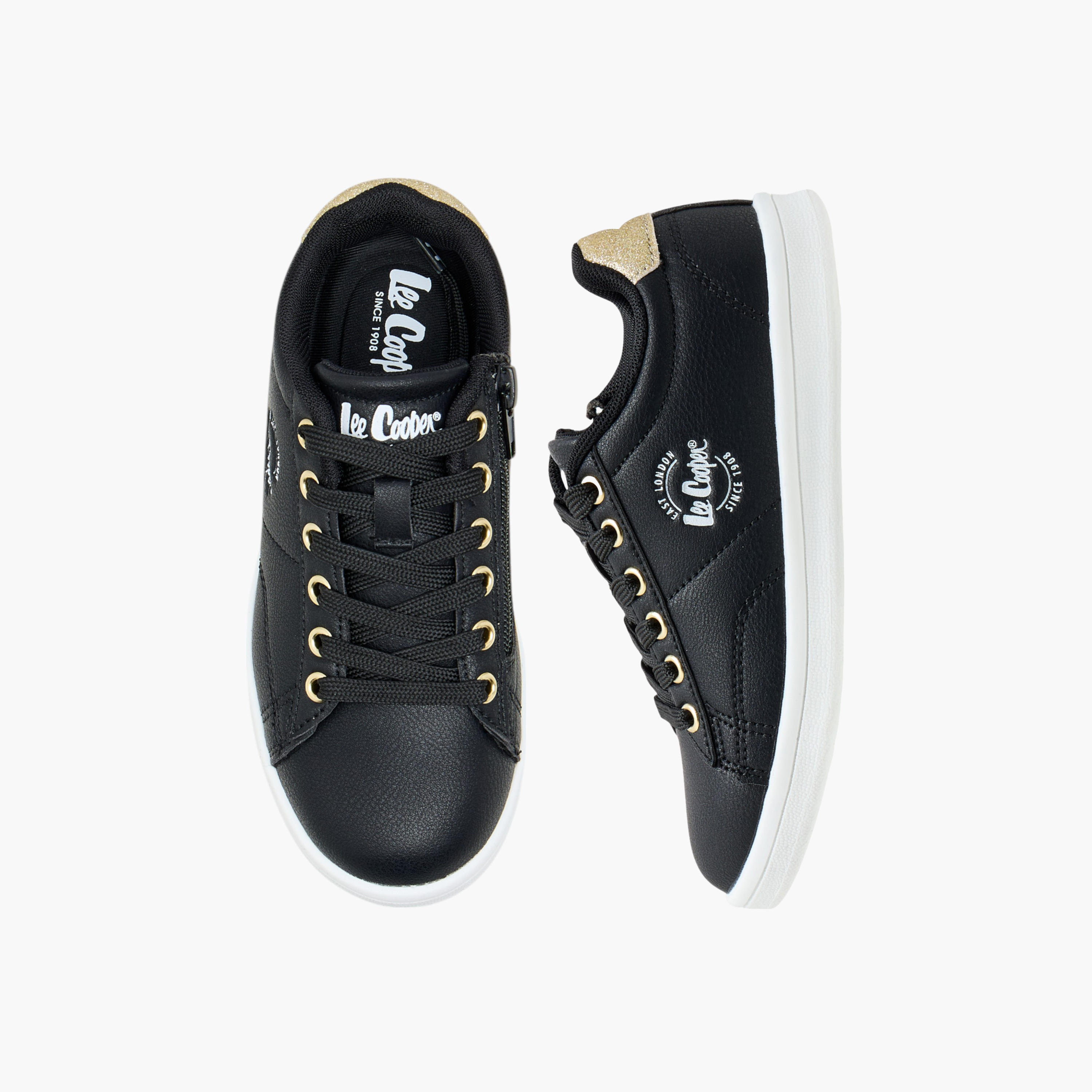 Lee Cooper Girl's Logo Detail Sneakers with Lace-Up Closure-girls-shoes-sneakers-image-1