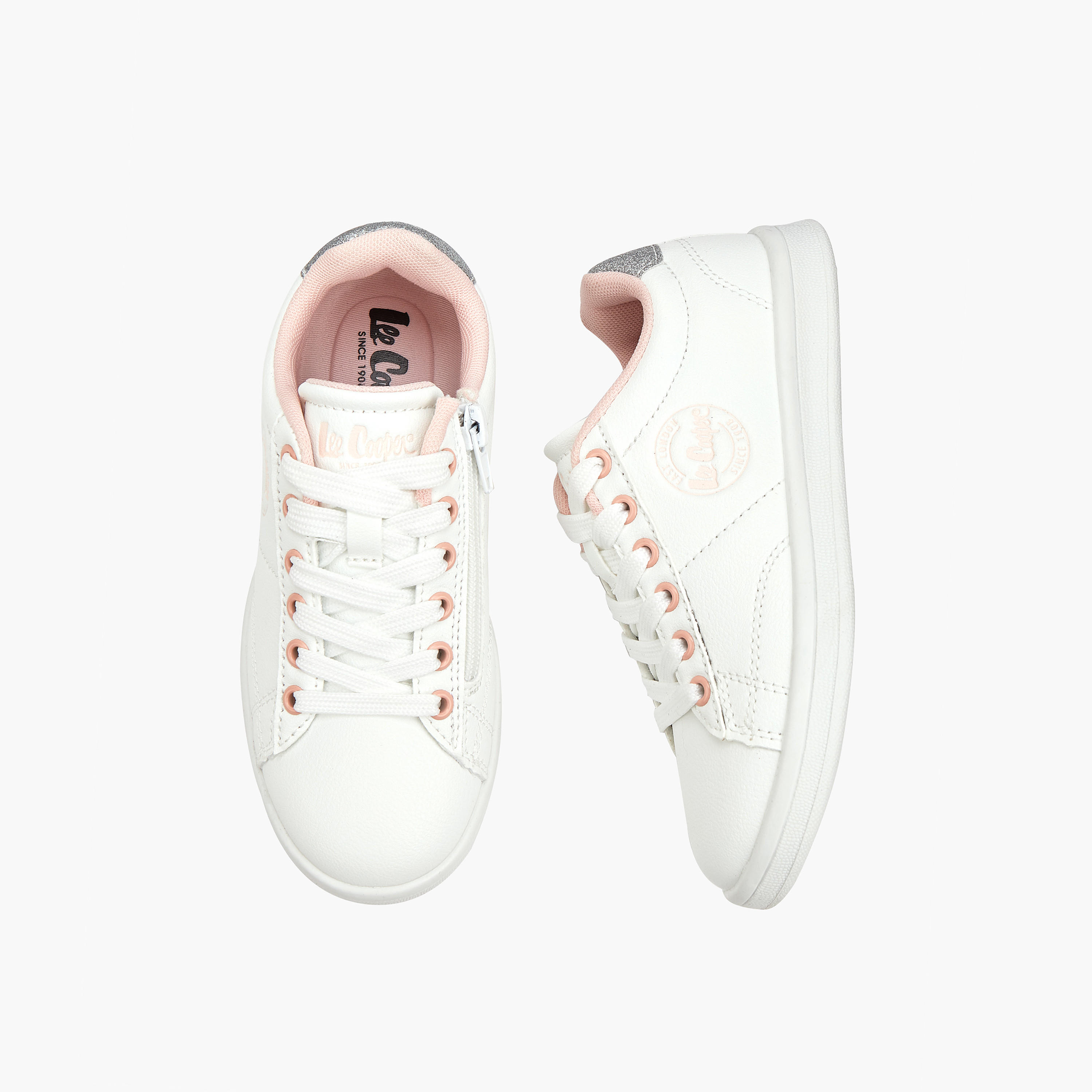 Lee Cooper Girl's Logo Detail Sneakers with Lace-Up Closure-girls-shoes-sneakers-image-1